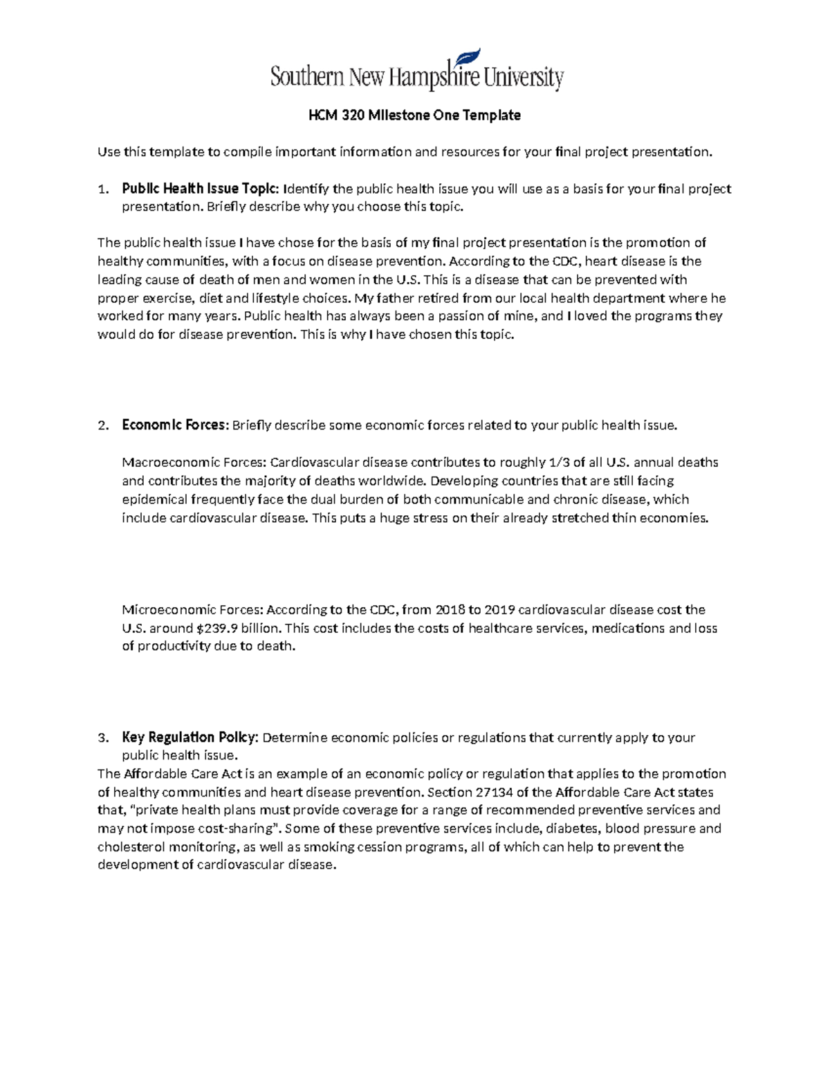HCM 320 Milestone One Template - HCM 320 Milestone One Template Use ...