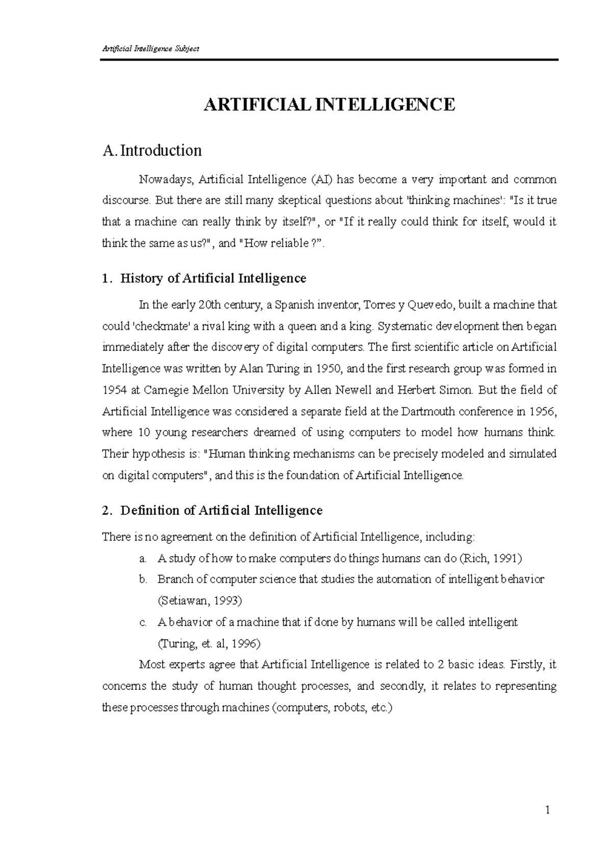 artificial intelligence bachelor thesis