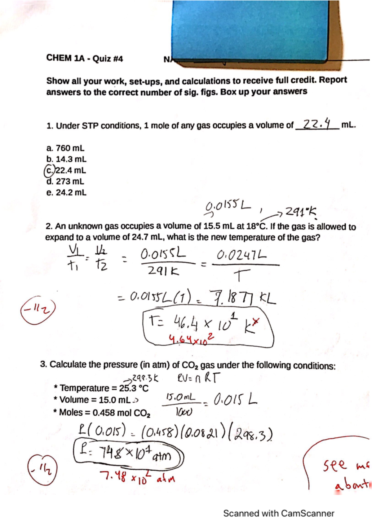 Chem 1A Quiz CHEM 1A-Quiz #4 - CHEM 1A - Studocu