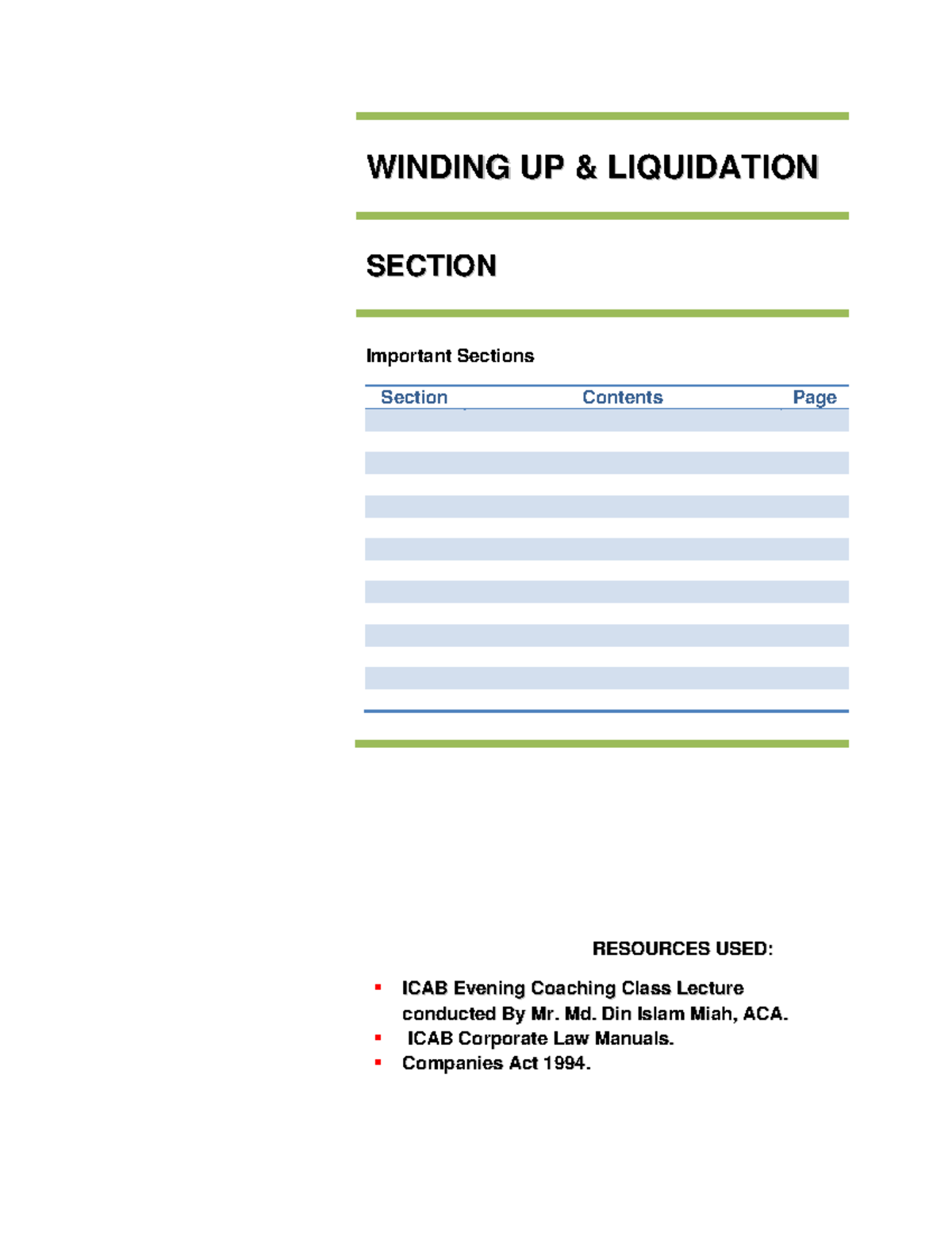 (5) Winding up - A very detailed discussion of the said mentioned topic ...