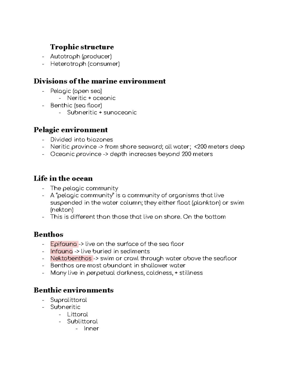 Marine biology Trophic structure Autotroph (producer) Heterotroph