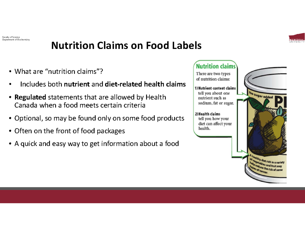 Section 3 Food Labelling (Nutrition Claims) - Bertolo - Department Of ...