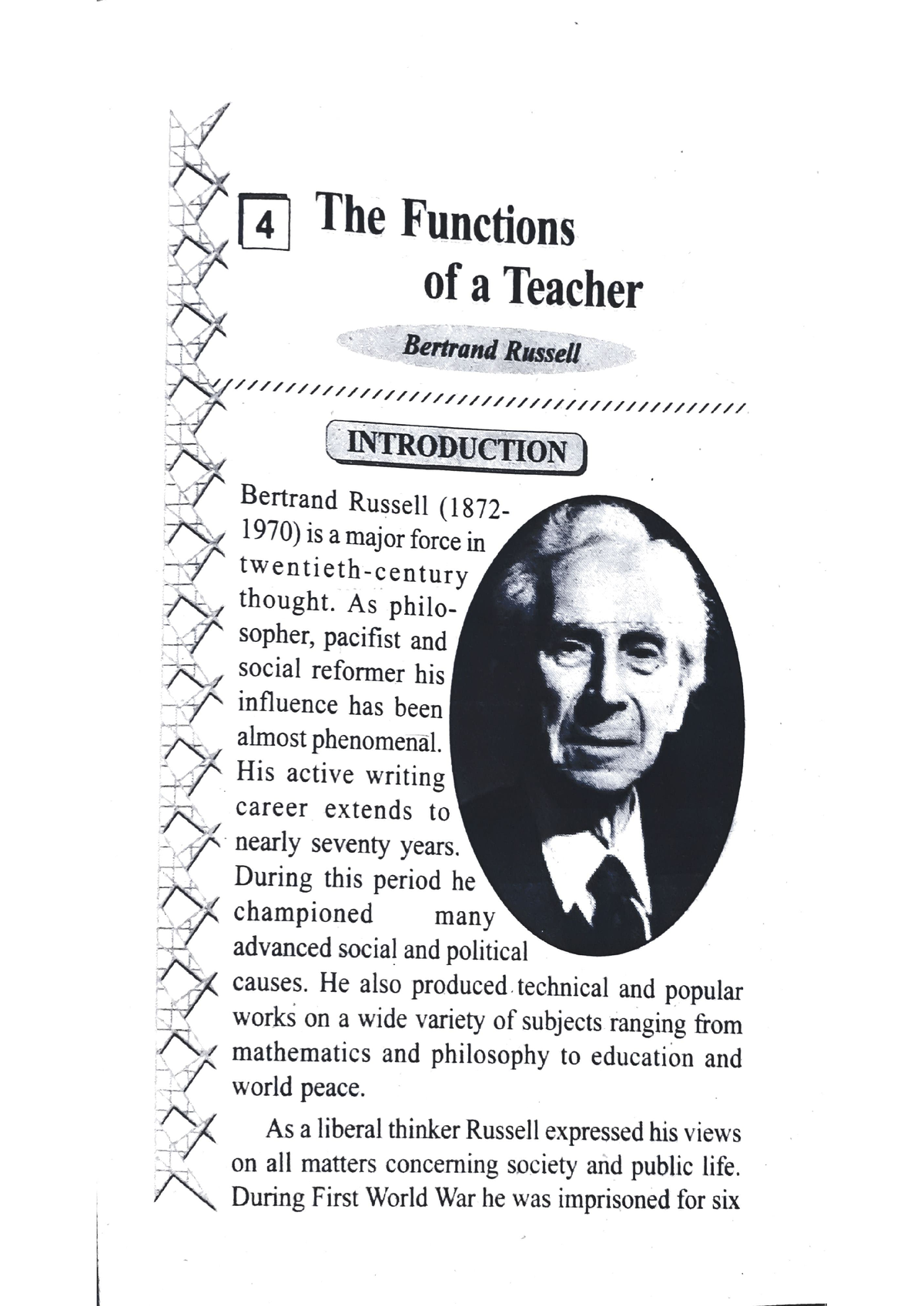 The Functions Of A Teacher Bertand Russell CThe Functions Of A 