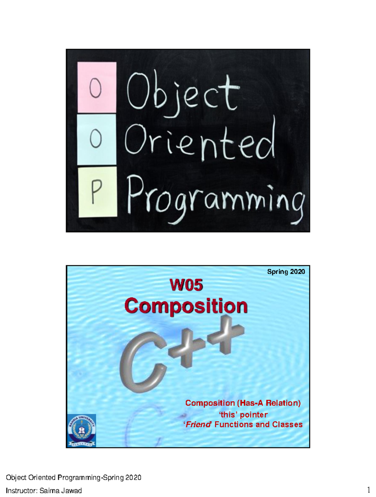 W05Composition - Journal - Object Oriented Programming-Spring 2020 1 2 ...