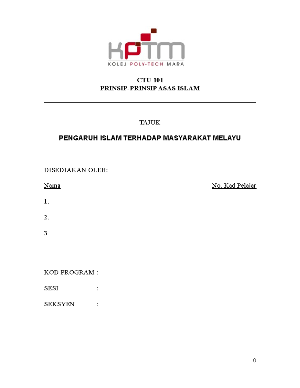 Contoh kertas kerja ctu151 notes 2020 - CTU 101 PRINSIP-PRINSIP ASAS ...