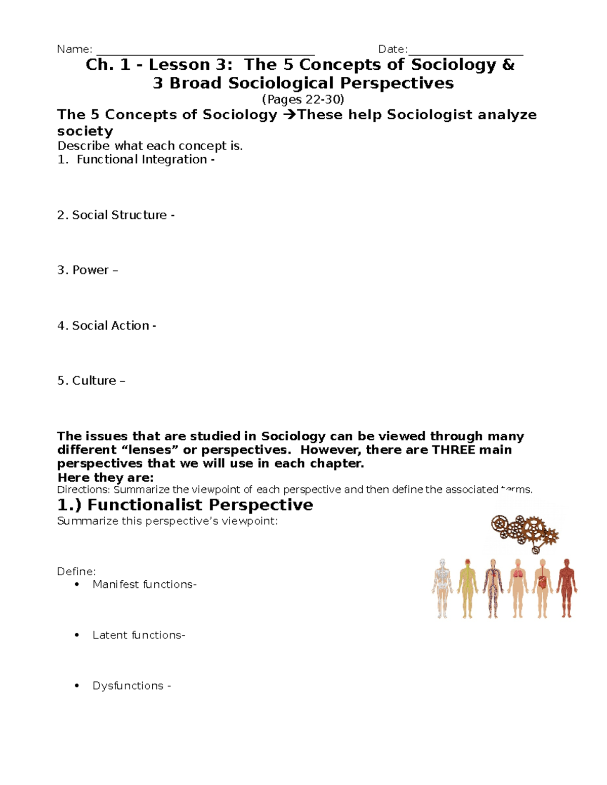 Ch 1 Lesson 3 Perspectives Worksheet - Name ...