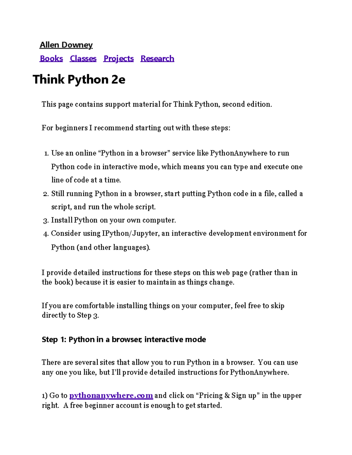 Think Python 2e – Allen Downey - This page contains support material ...