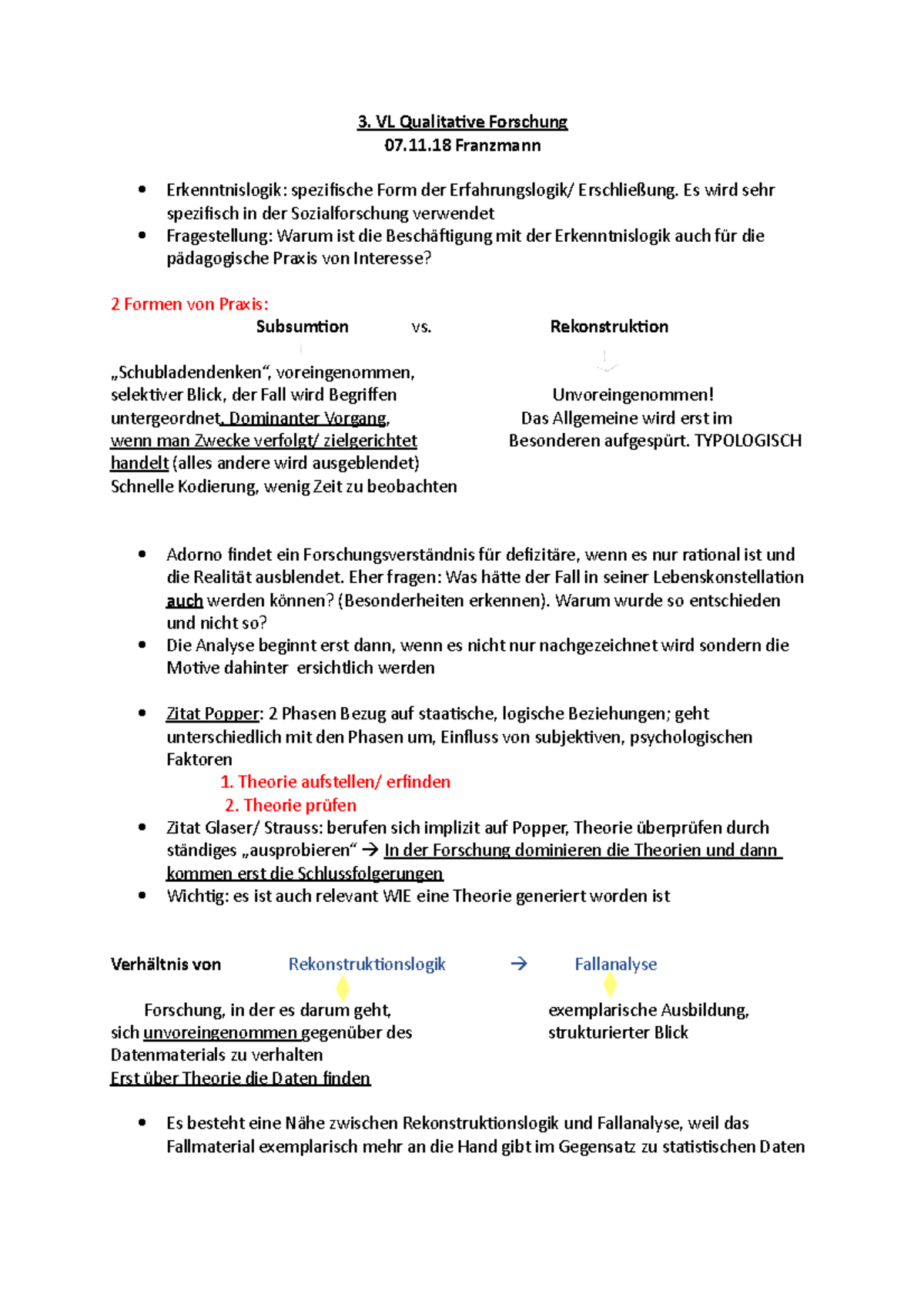 3. VL Qualitative Methoden - 3. VL Qualitative Forschung 07.11 ...