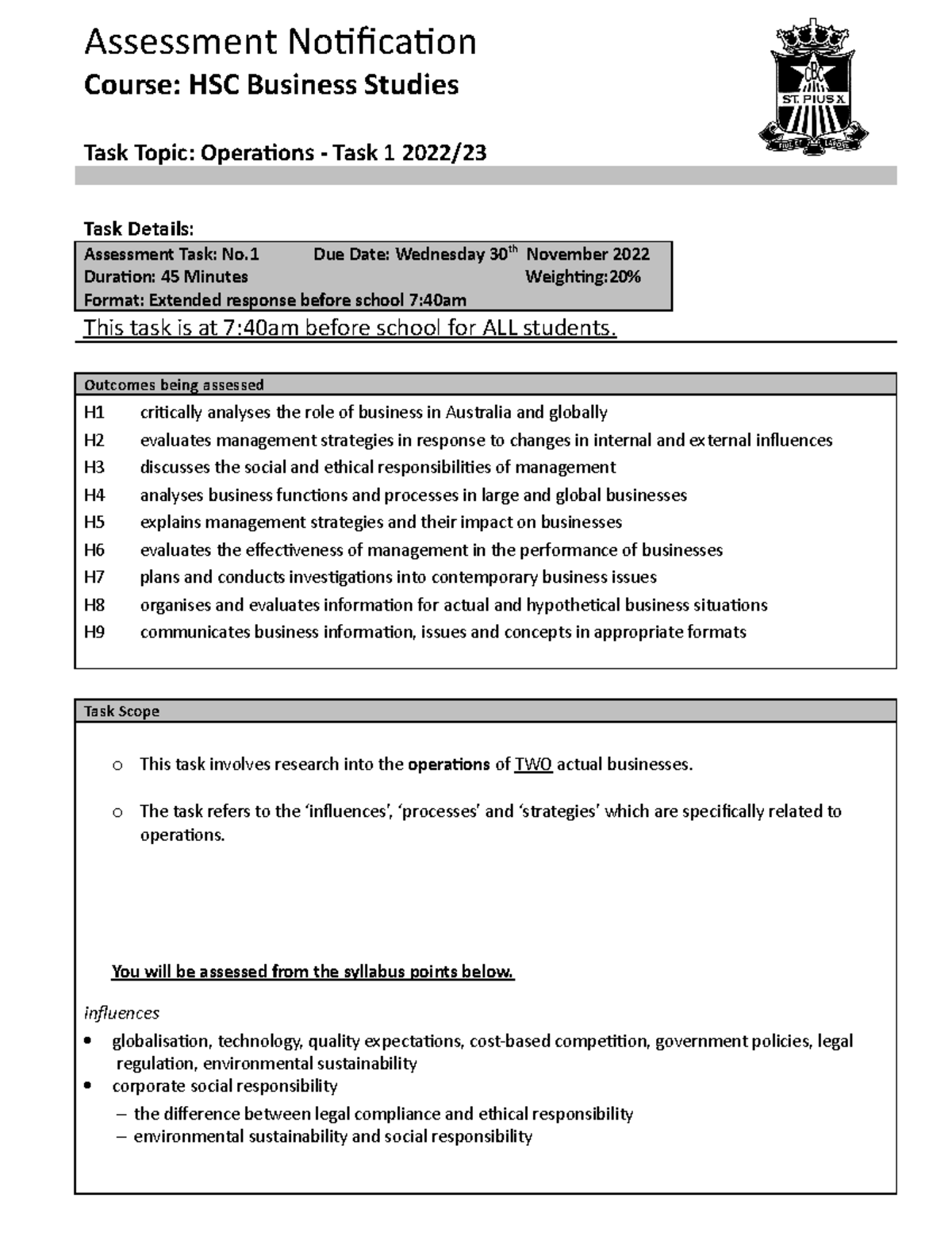 graduate level business program assessment assignment