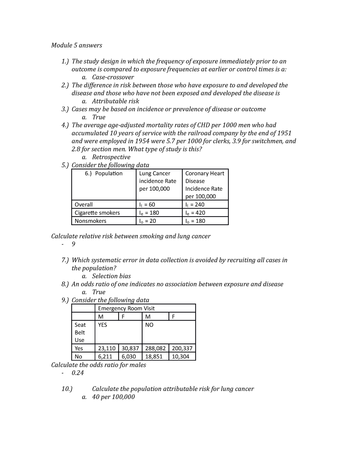 Module 5 Answers Hlsc3805u Introduction To Epidemiology Studocu