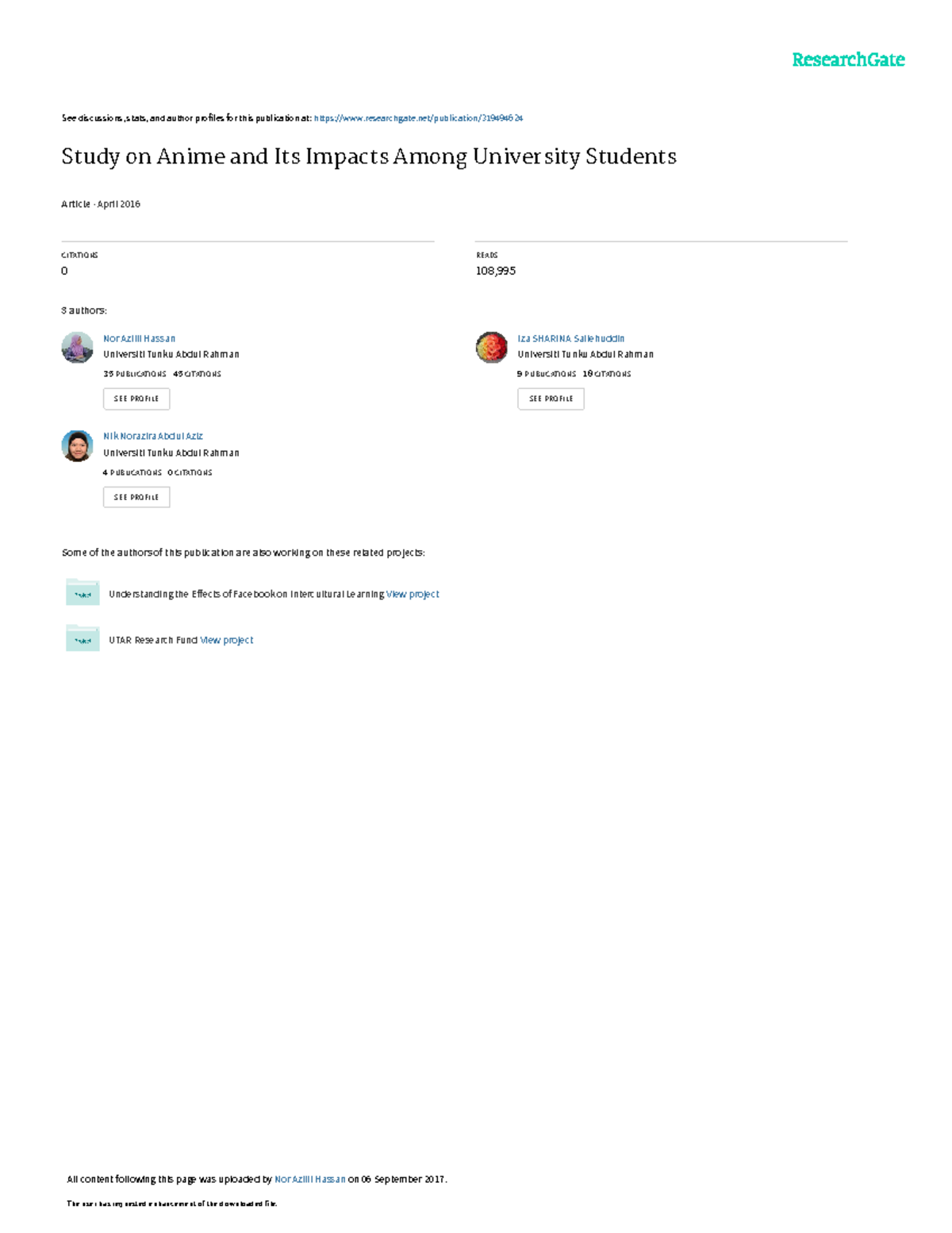 Pasakanime Article - Study on Anime and Its Impacts Among University ...