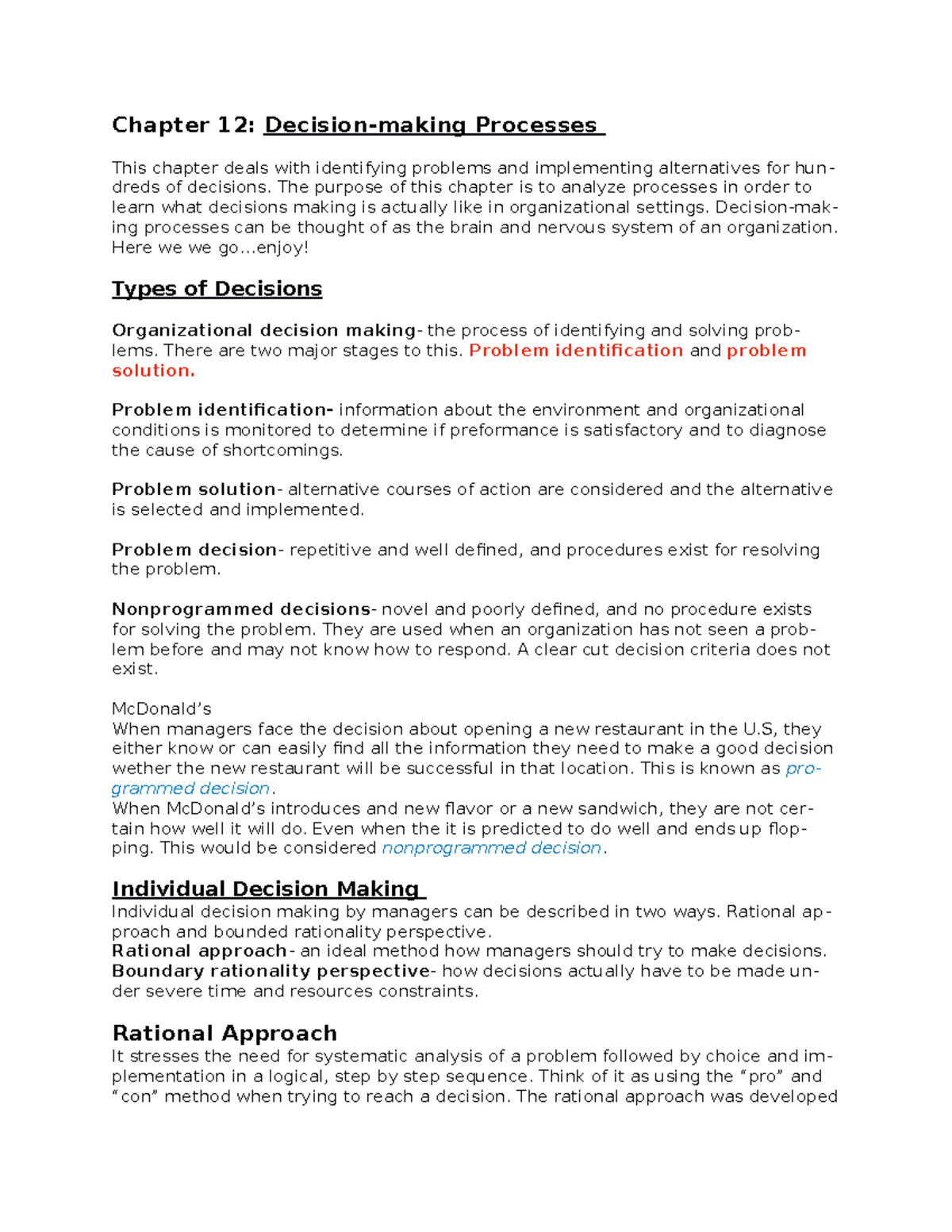 Ch12 Final - Summary Organization Theory and Design - Chapter 12 ...