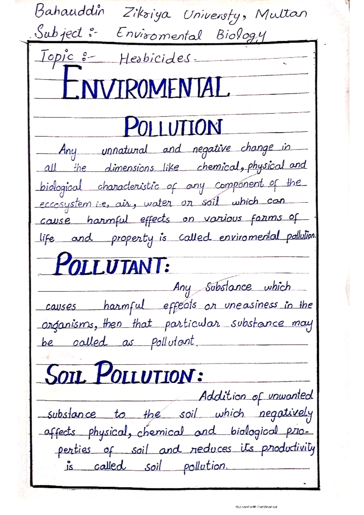 Enviromental Biology (Herbicide) - Microbiology - Studocu