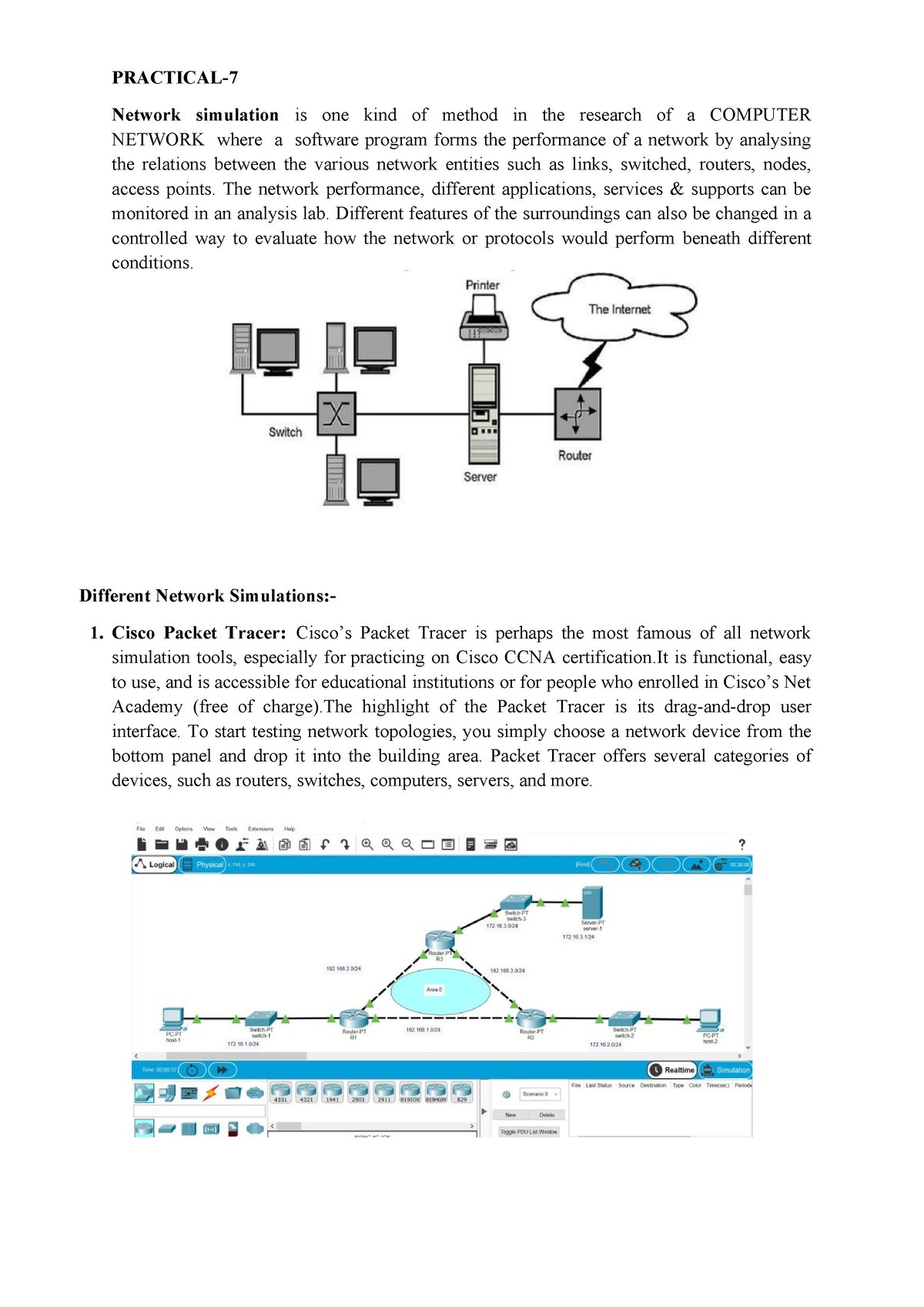 Cn 14 practical - COMPUTER NETWORK - PRACTICAL- Network simulation is ...