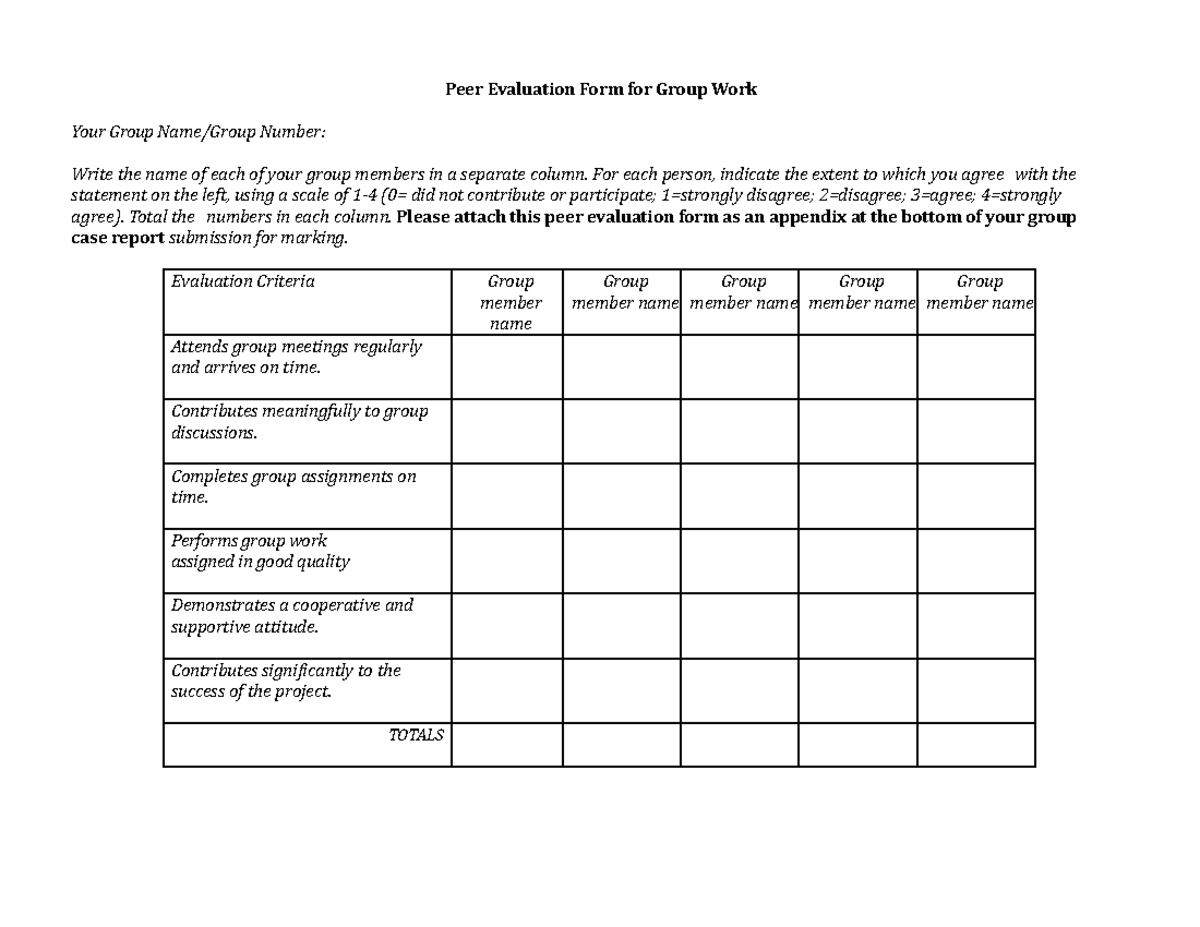 Wnter 2022 Peer Evaluation for Tuxedo Group Case Study - FF1 - U of T ...