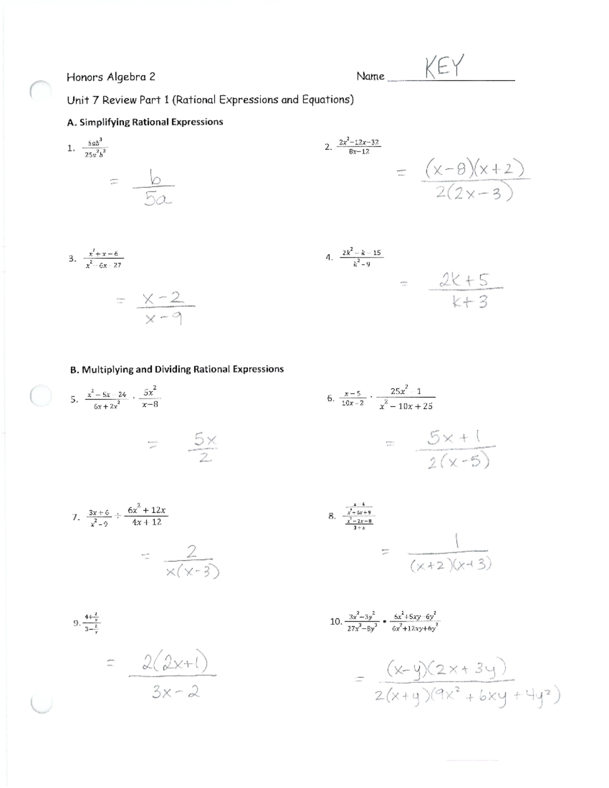 unit 7 homework 1 answer key geometry