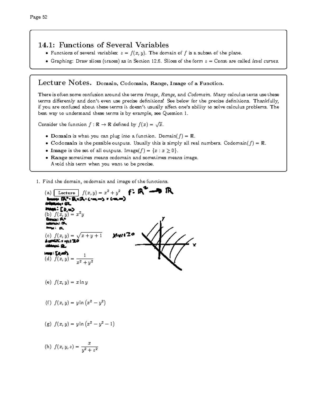 14.1 Functions Of Several Variables - 14: Functions Of Several ...