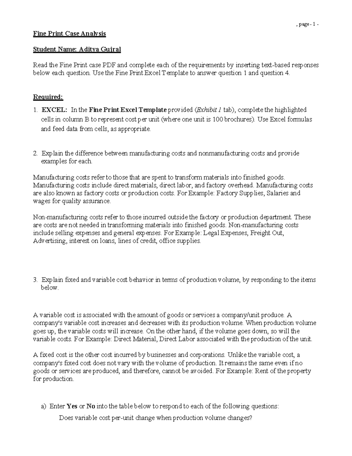 AnnotatedGujral Fineprint , page 1 Fine Print Case Analysis Student Name Aditya Gujral