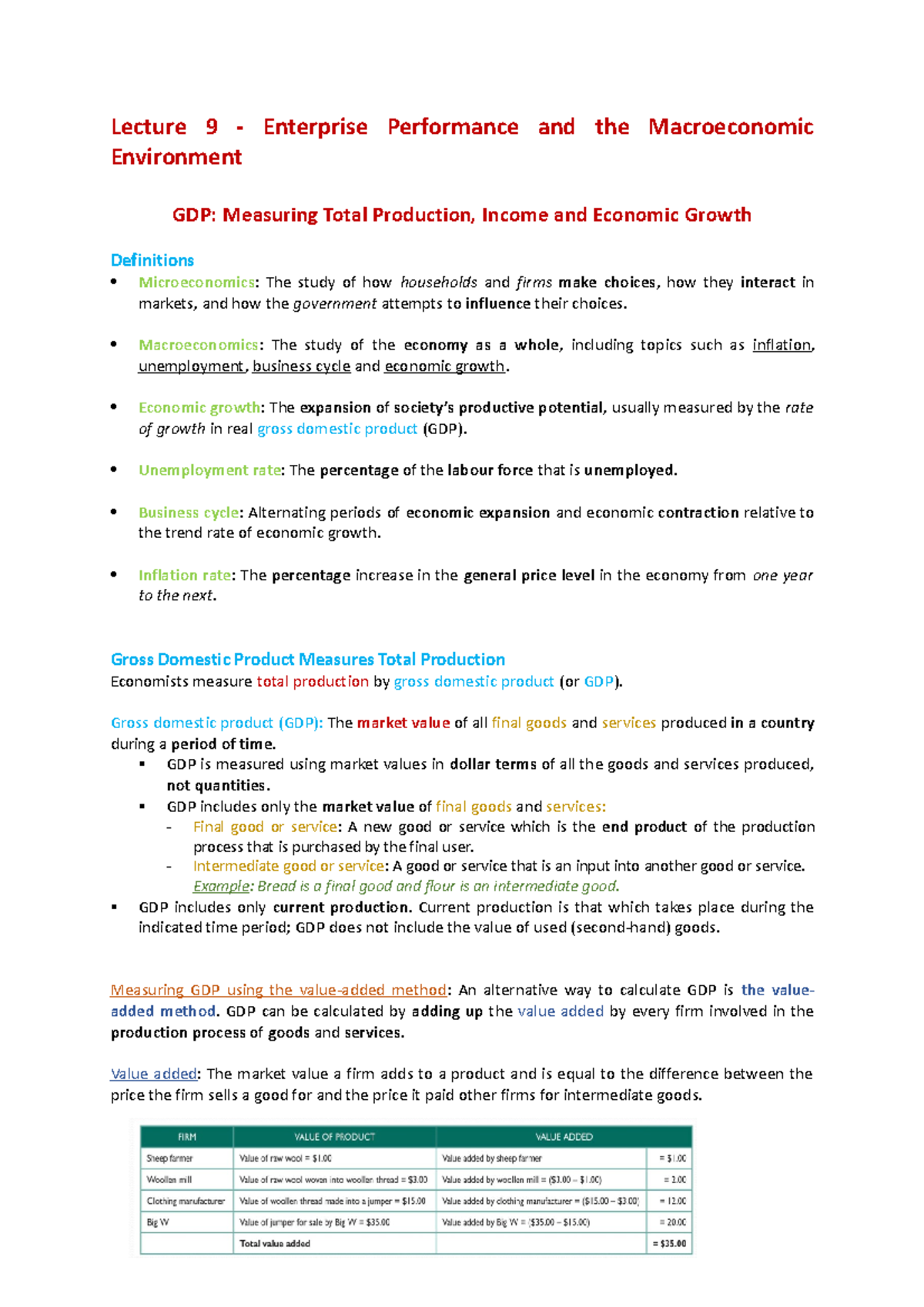 Lecture 9 - Enterprise Performance and the Macroeconomic Environment ...