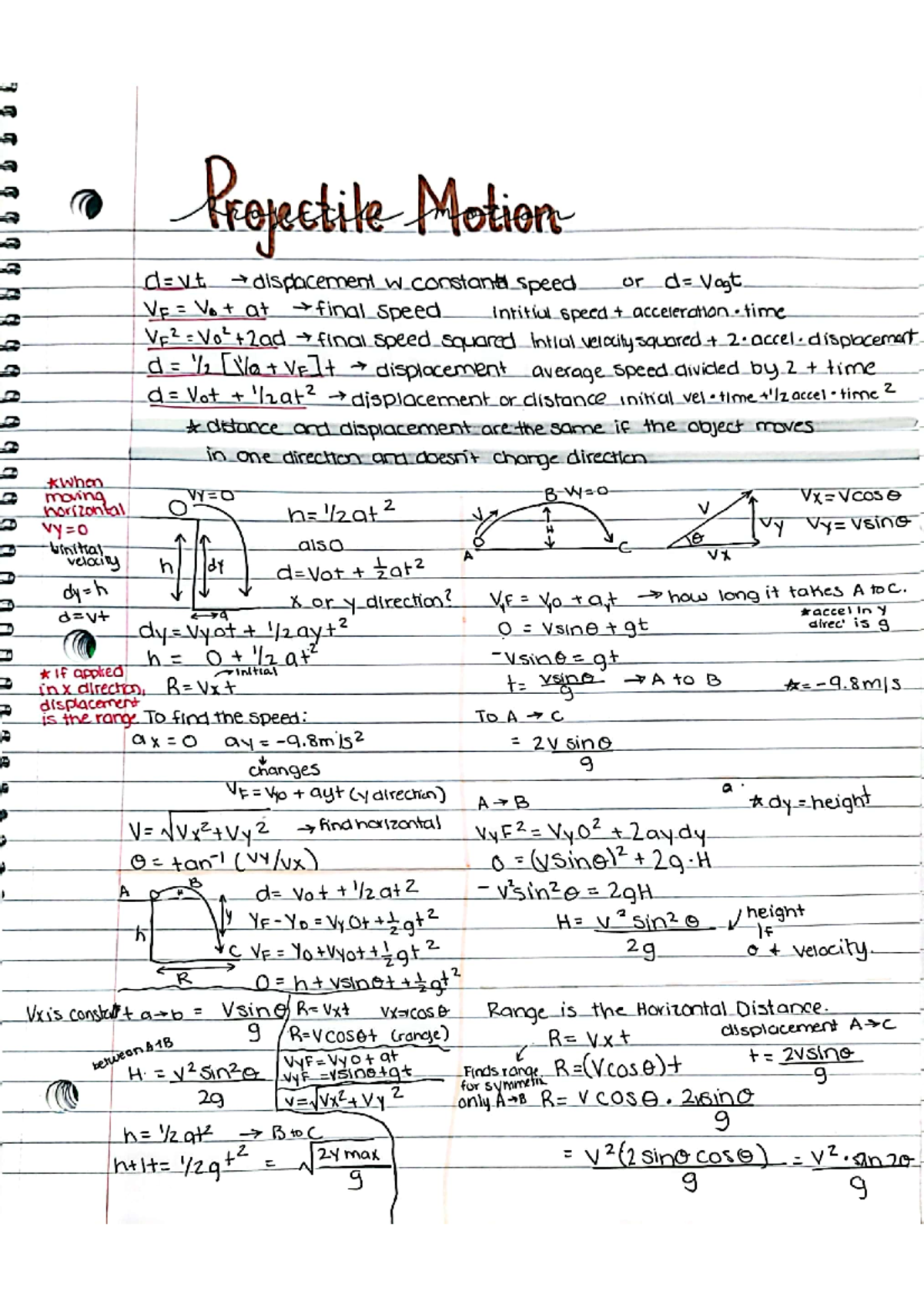 Projectile Motion Notes And Problems - PHYS 121 - Studocu