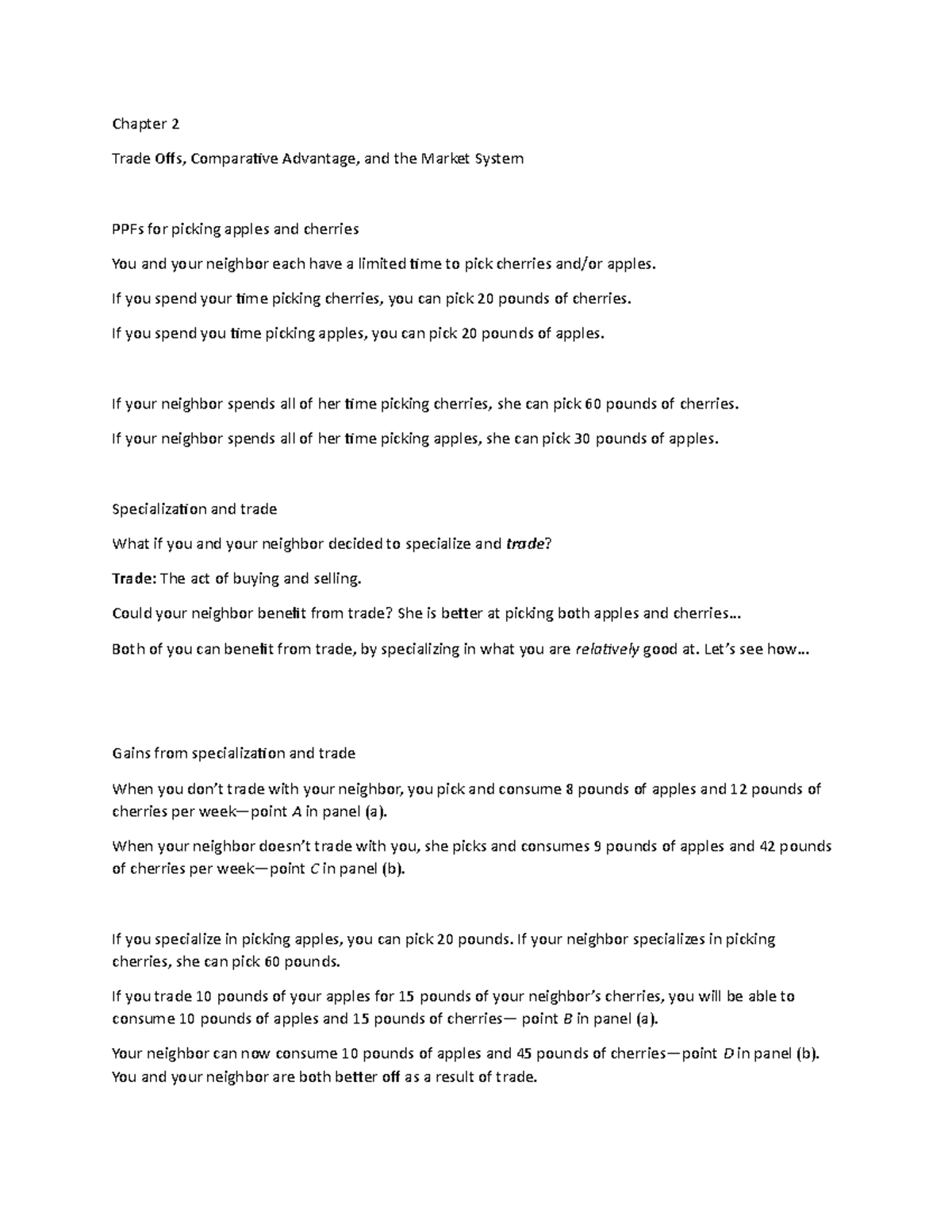 Chapter 2 Lecture Notes 3 - Chapter 2 Trade Offs, Comparative Advantage ...