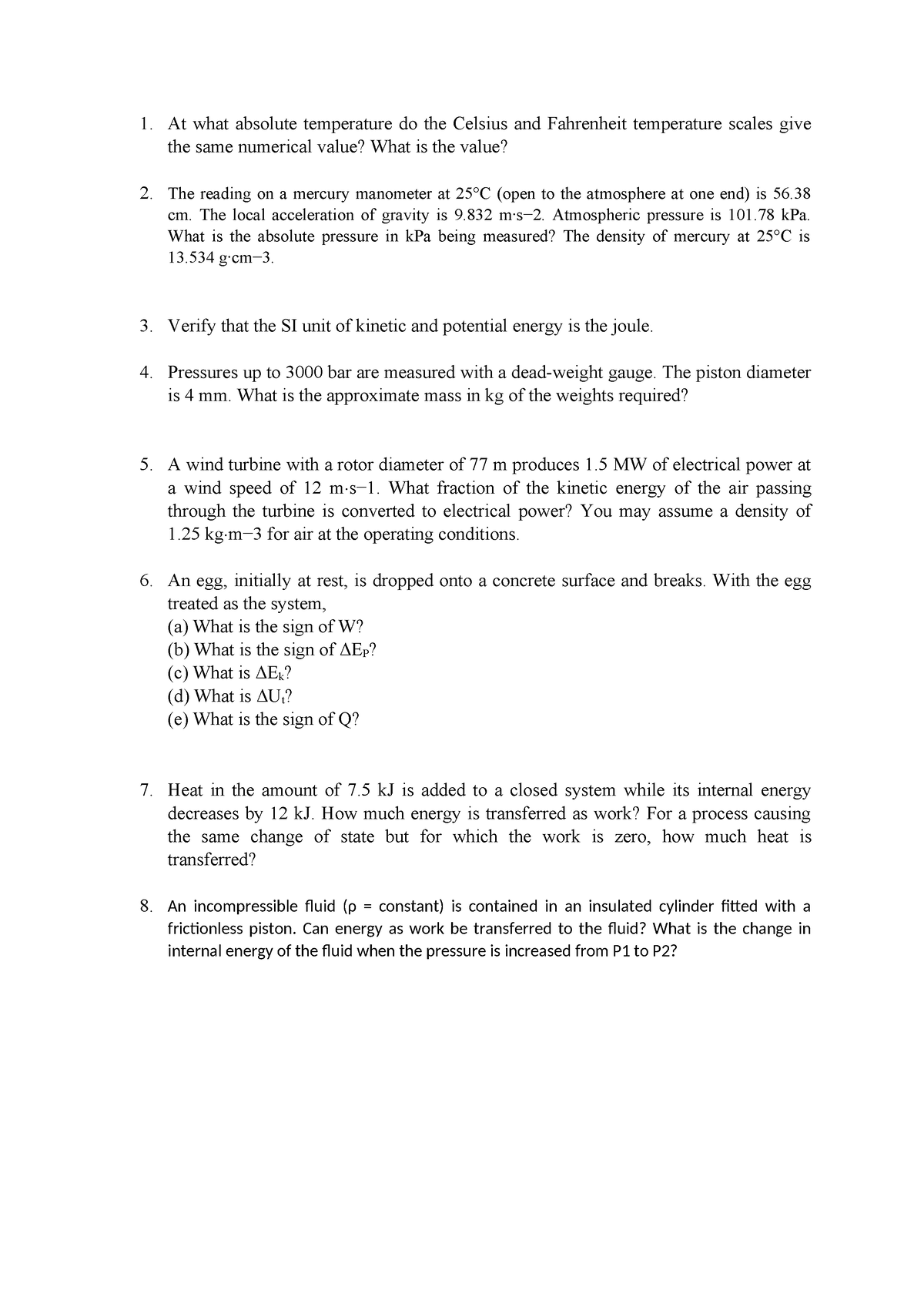 Tutorials 1 - Tutorial questions - At what absolute temperature do the ...