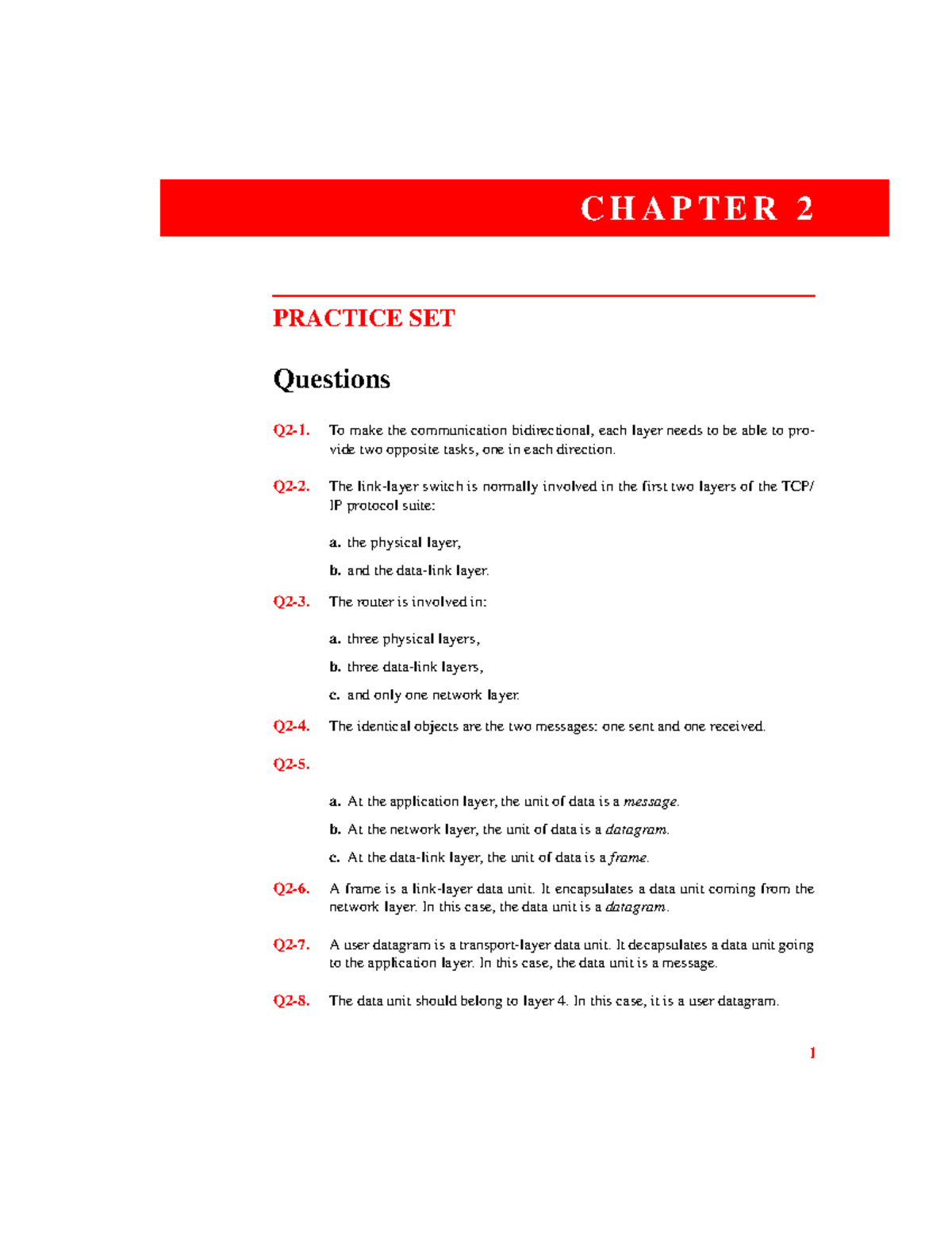 Data Communication And Networking - 1 CHAPTER 2 PRACTICE SET Questions ...