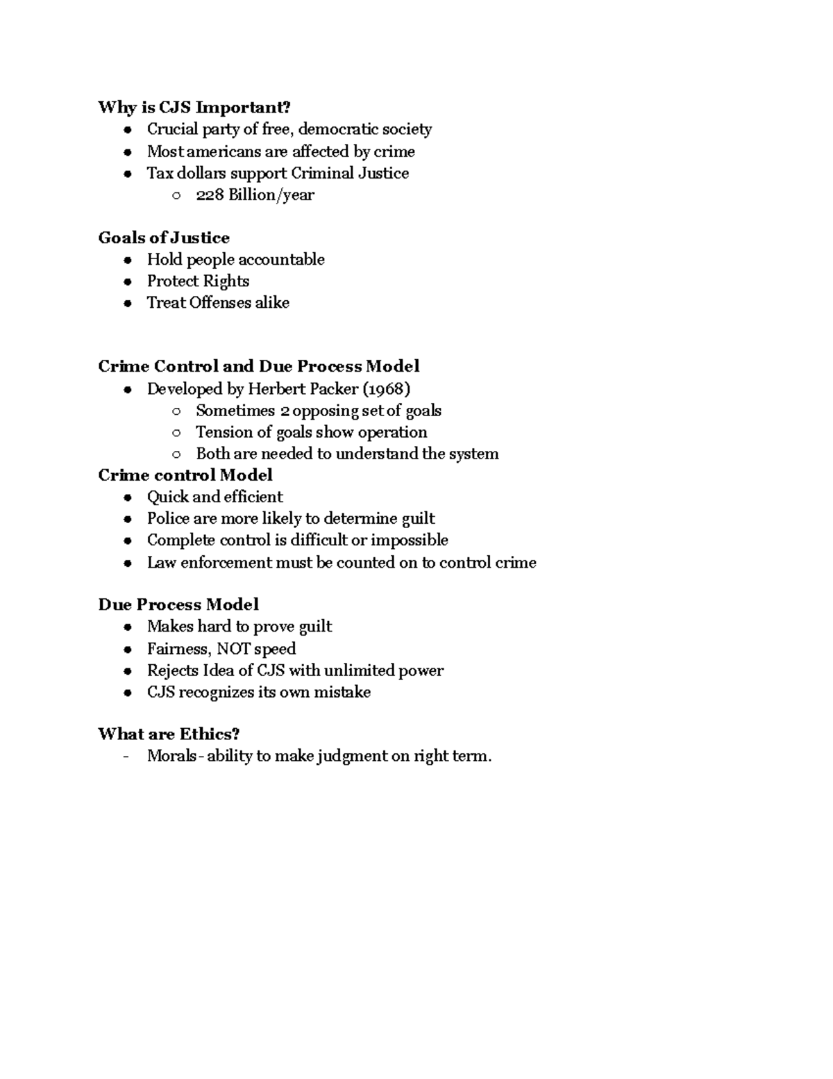 Ch 1 cjs intro to criminal justice why is cjs important crucial