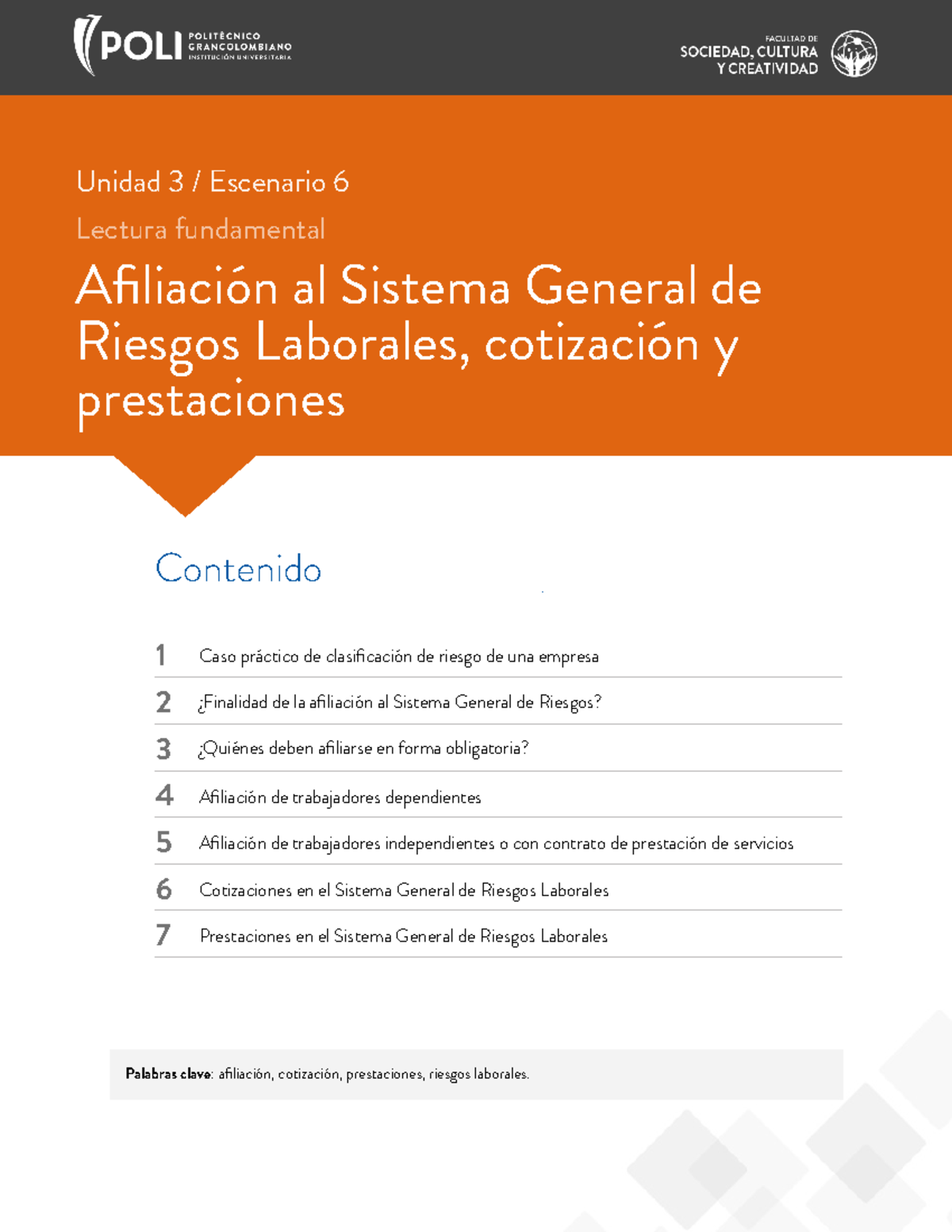 Afiliacion Al Sistemta General De Riesgos Laborales - Palabras Clave ...