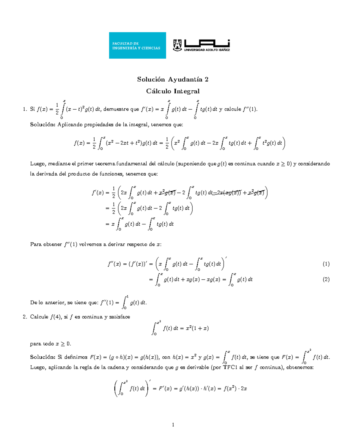 C Lculo Integral 2022 2 4 - Soluci ́on Ayudant ́ıa 2 C ́alculo Integral ...