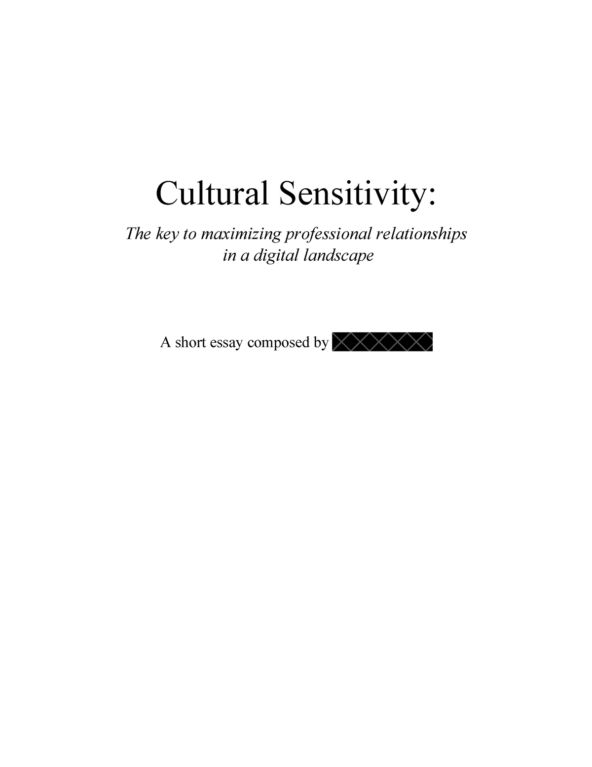 what is cultural sensitivity essay