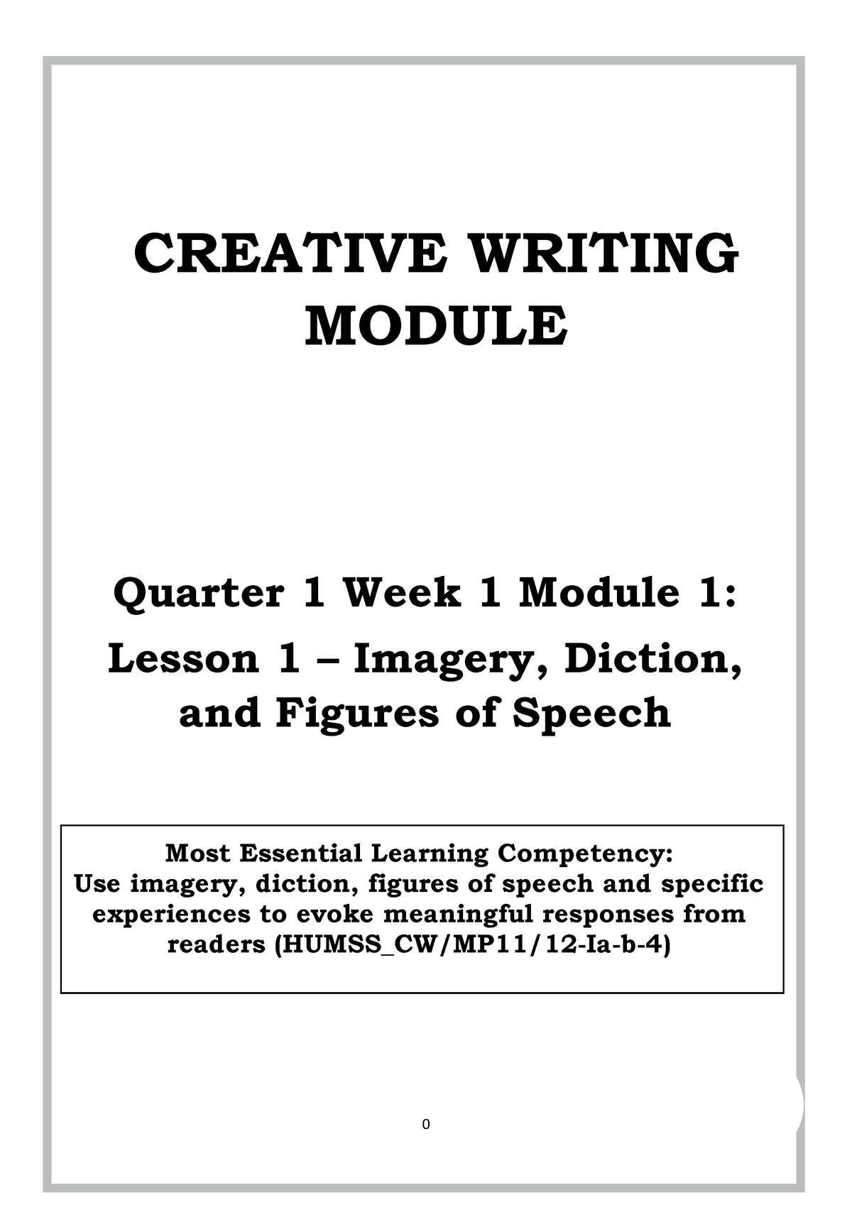 creative writing module 4