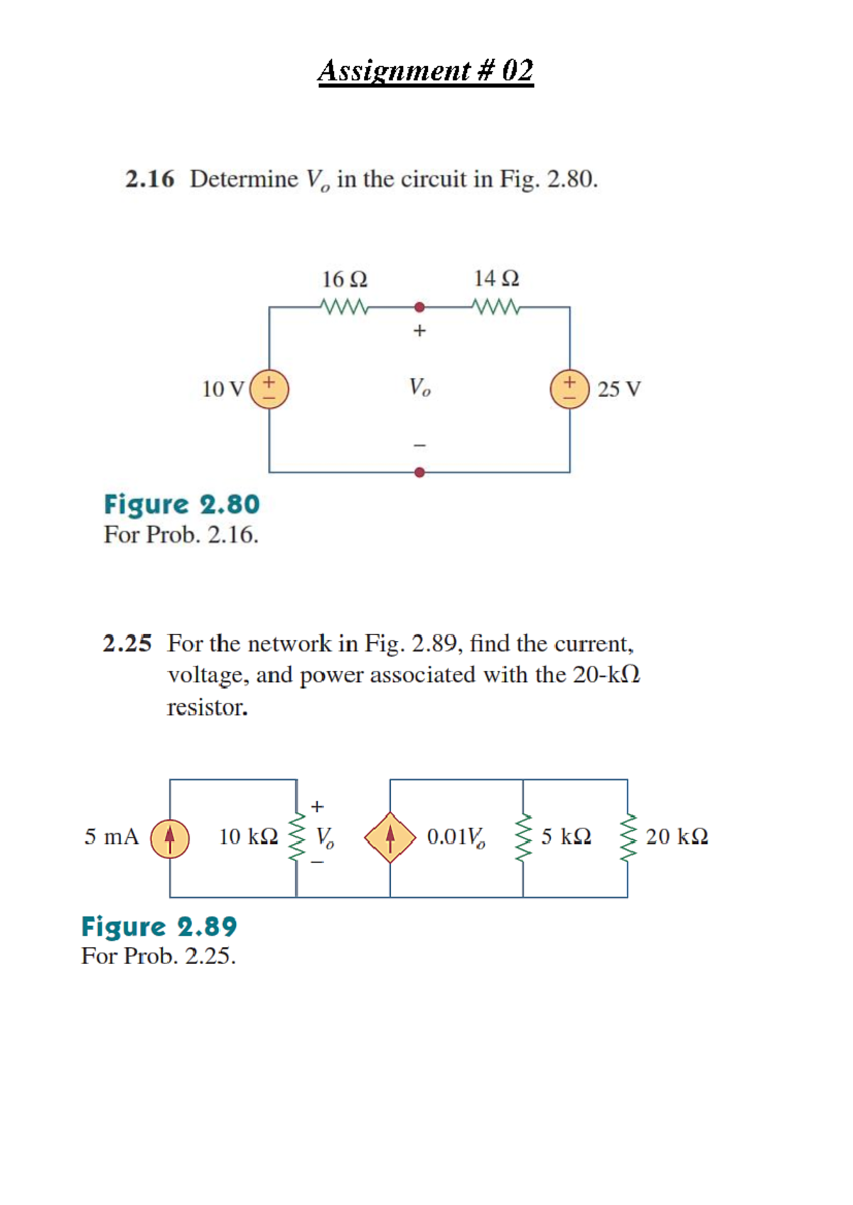 Assignment 2 - ALL IMPORTANT QUESTIONs - Assignment 02 2 Determine Vo ...