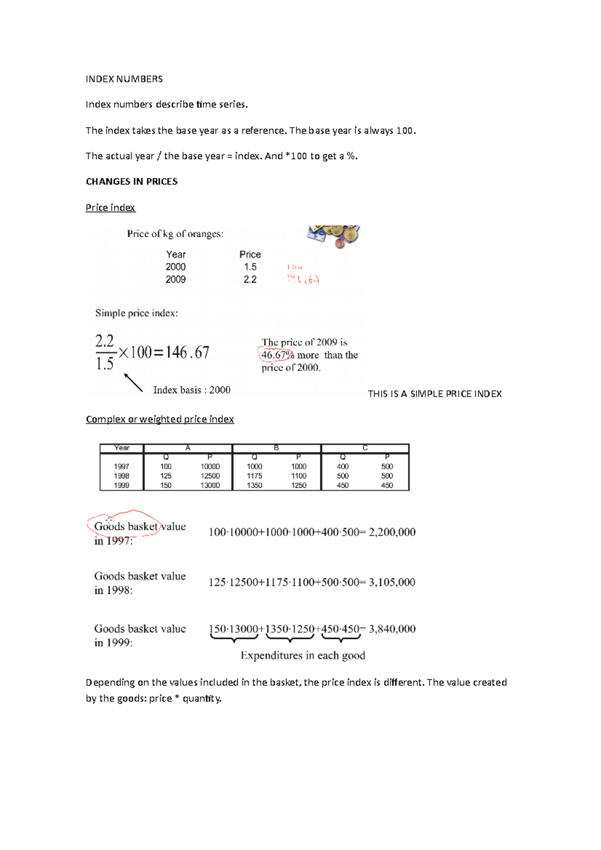 Lecture 10 indices (prof Walter Garcia Fontes) INDEX NUMBERS Index