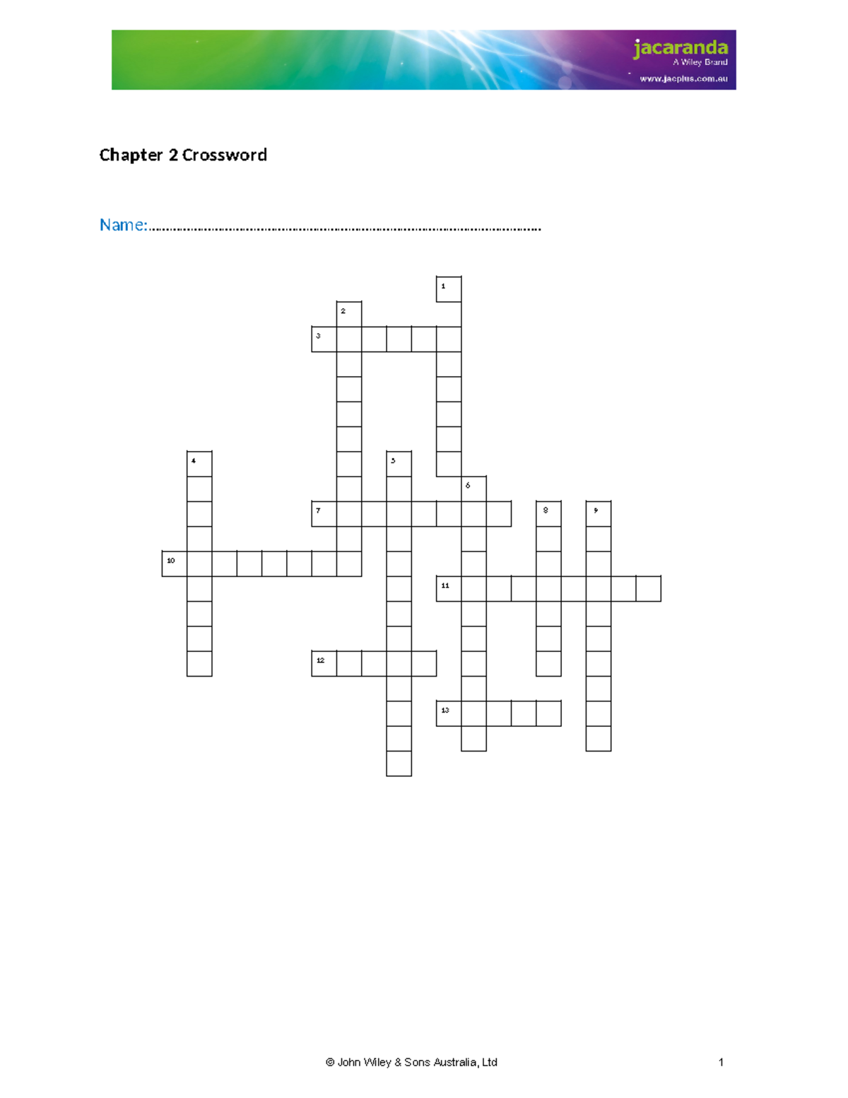 Doc-36241 - frffffffffff - Chapter 2 Crossword - - Studocu