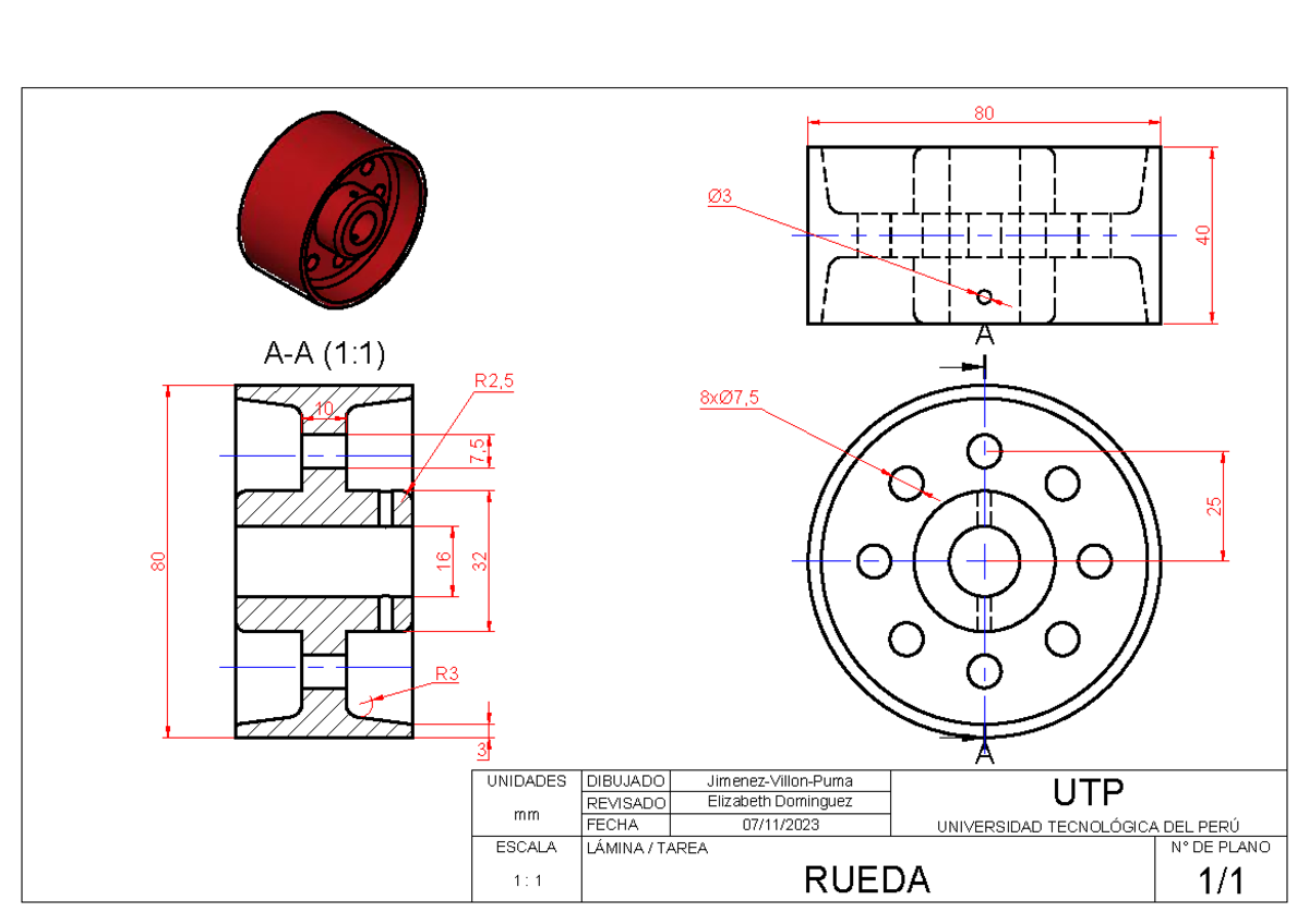 Rueda(avance 2) - diseño de una rueda - Diseño Asistido por Computadora ...
