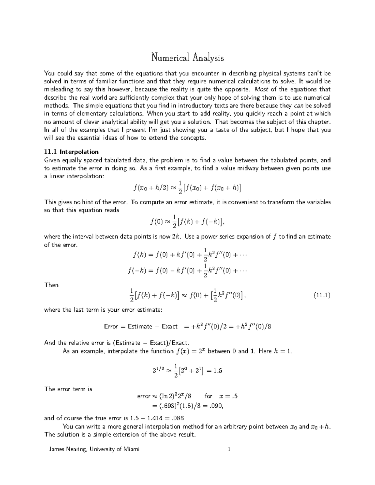 Numerical Analysis - Lecture Notes - Numerical Analysis You Could Say ...