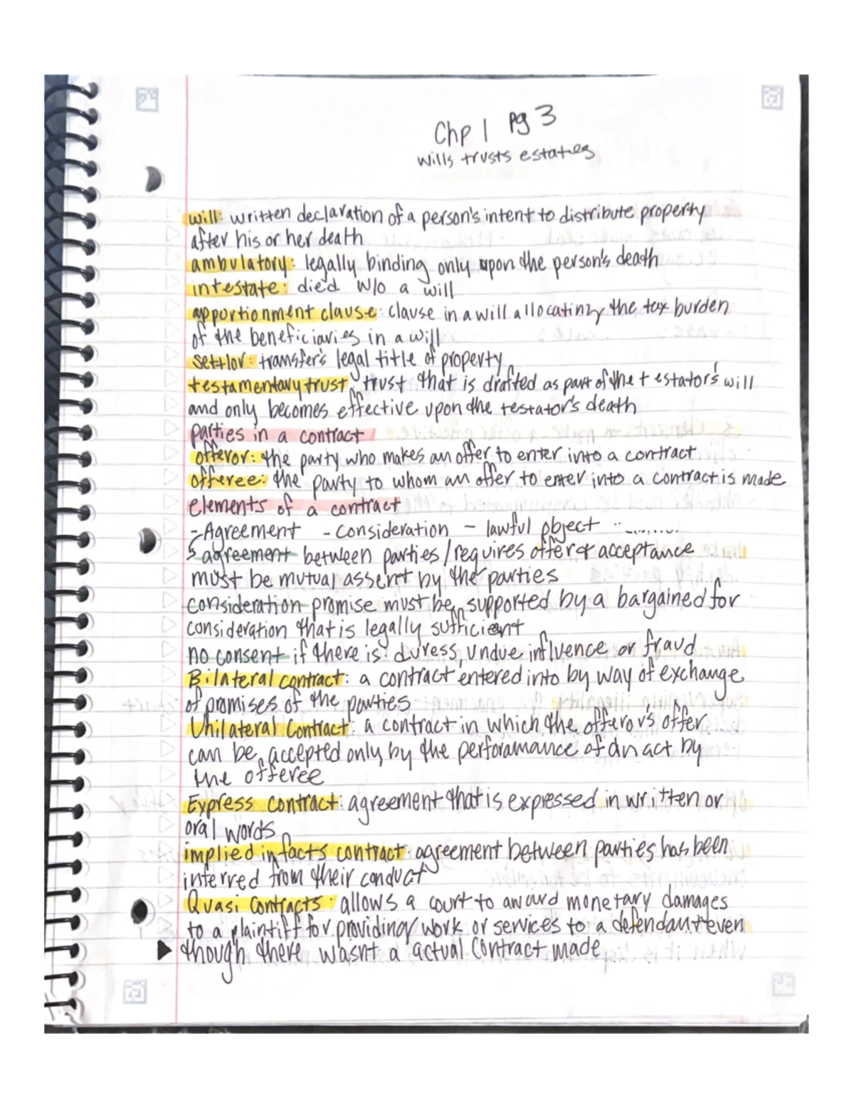 Notes from textbook pt. 2 - Chp I pg 3 wills trusts estates will ...