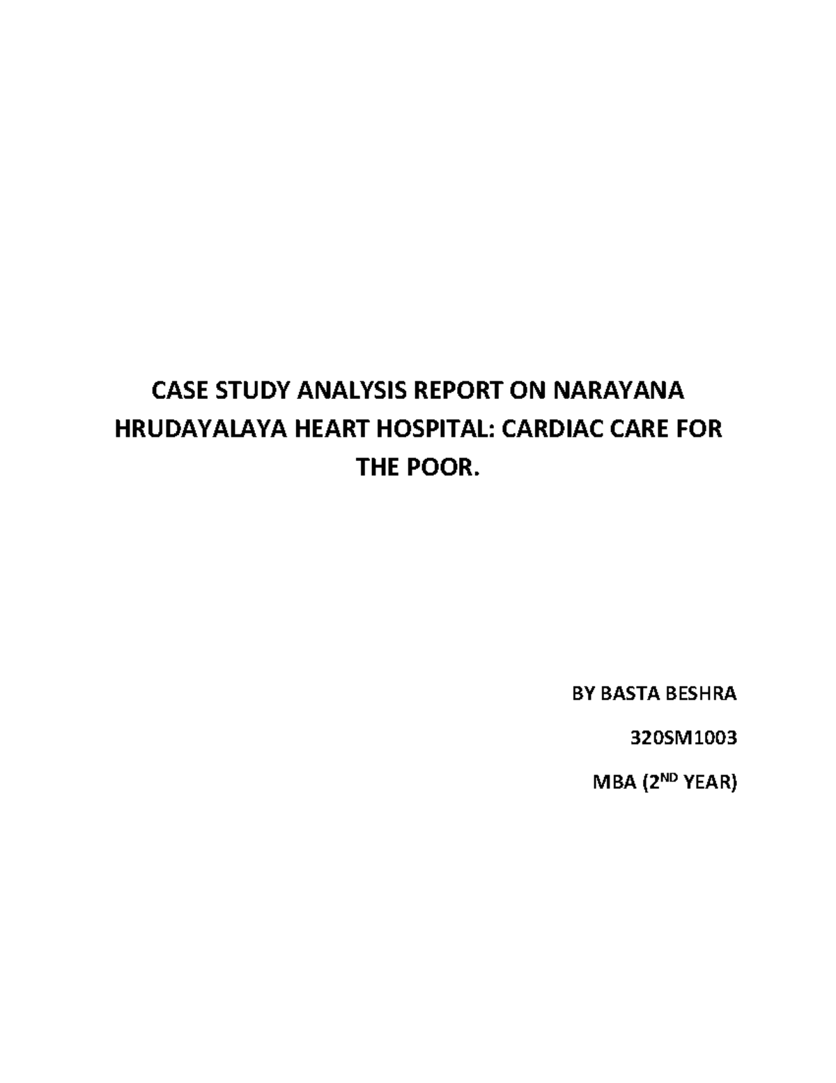 narayana hrudayalaya harvard case study