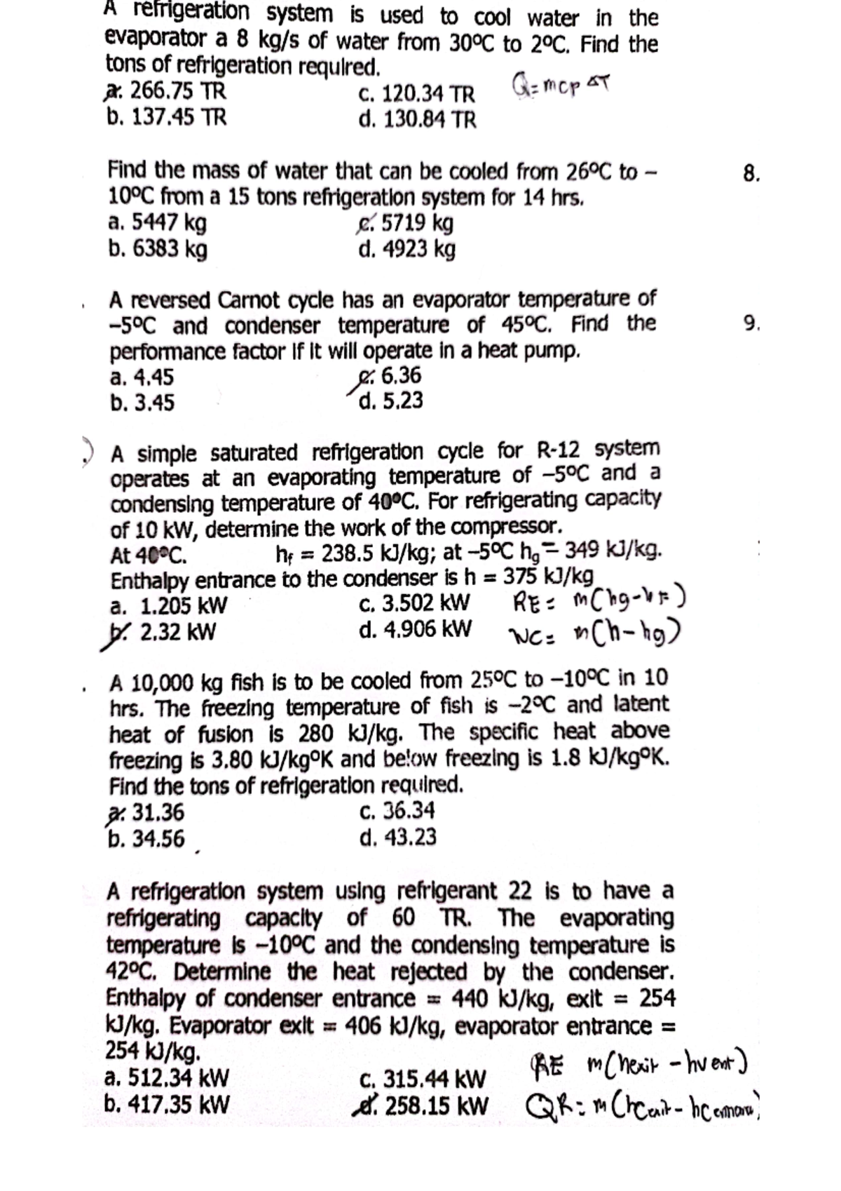 Refrigeration exam notes - Engineering - Studocu