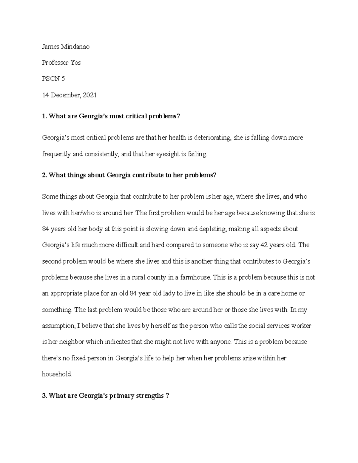 Chapter 5 Questions James Mindanao Professor Yos PSCN 5 14 December