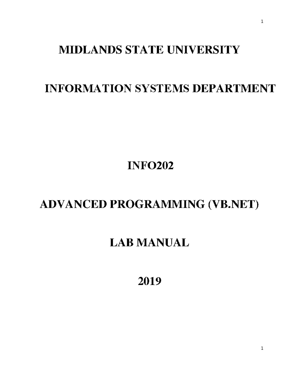 Copy of Practical Notes MIDLANDS STATE UNIVERSITY ADVANCED