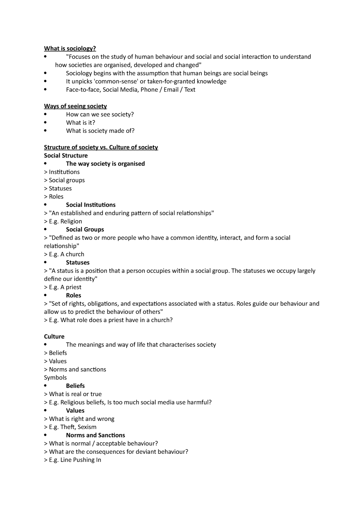 Module 1 Lecture Notes - What is sociology? 