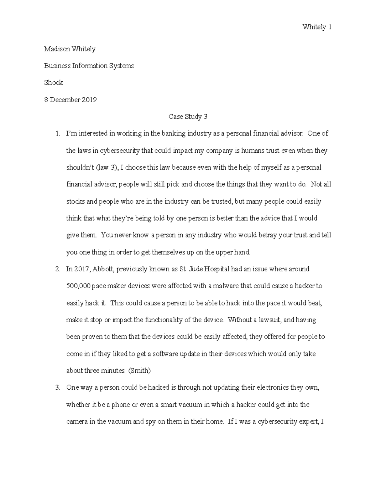 Case Study 3grrrrr MGMT 4253 Leadership U Of A StuDocu