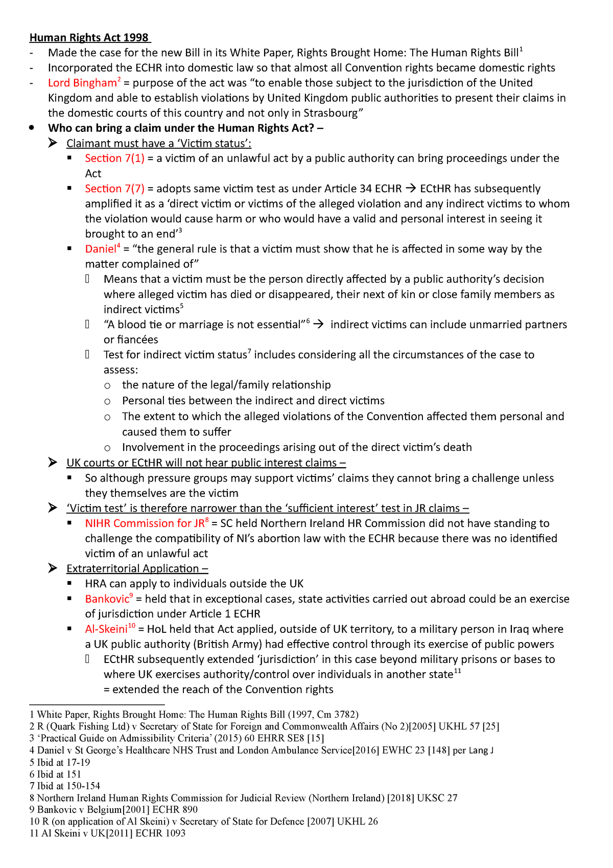 human rights act 1998 case study