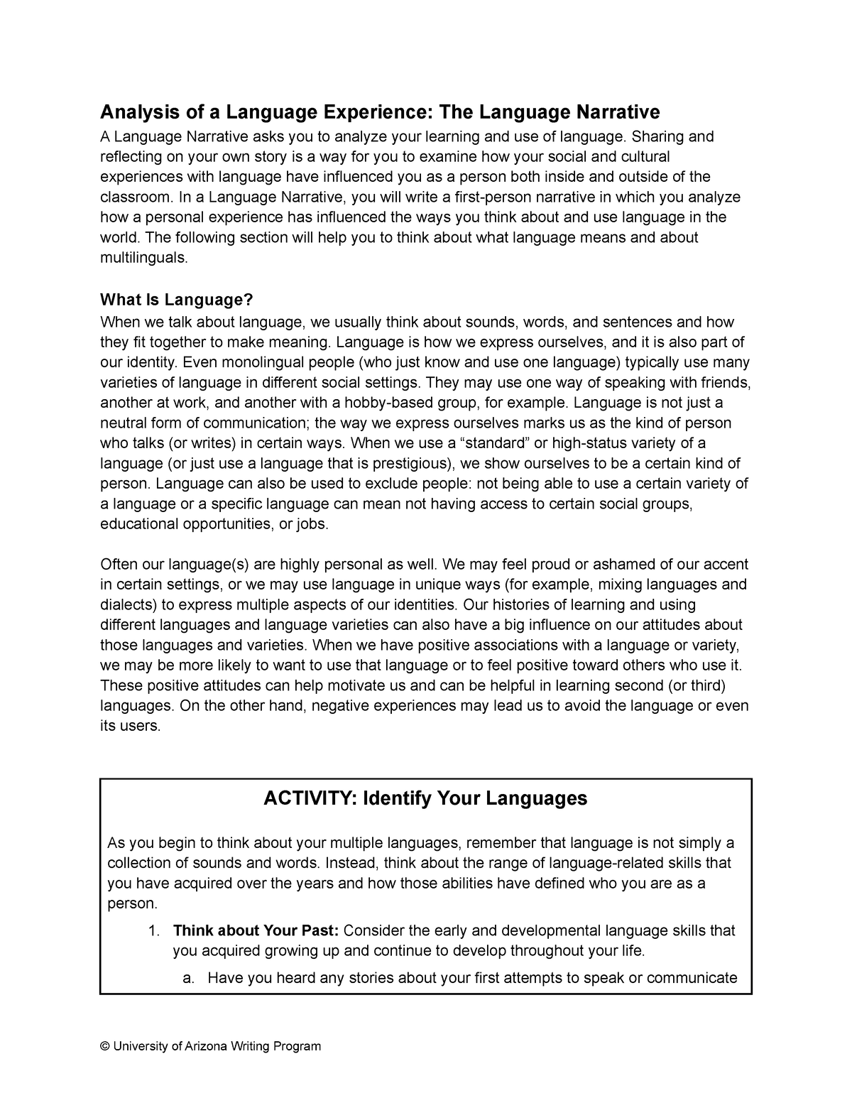 1-what-is-language-summary-analysis-of-a-language-experience-the