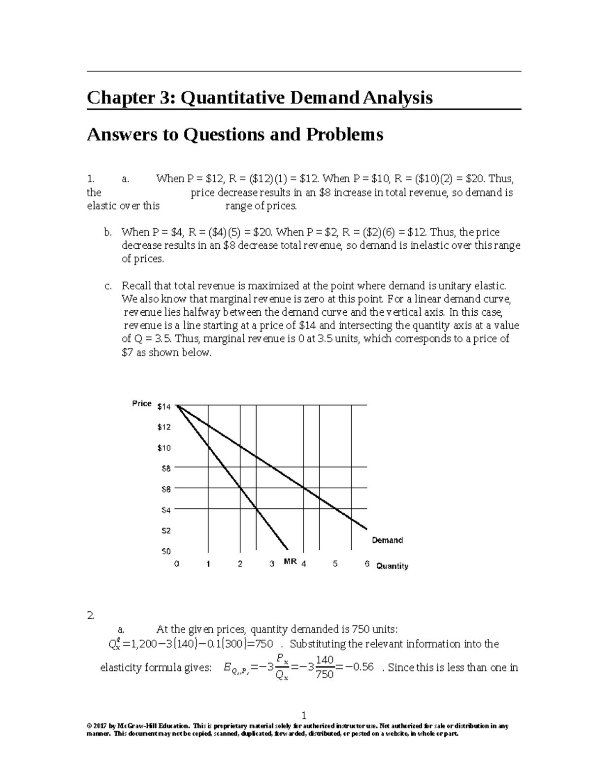 Managerial Economics and Business Strategy 9e Chapter 03 SM - Chapter 3 ...