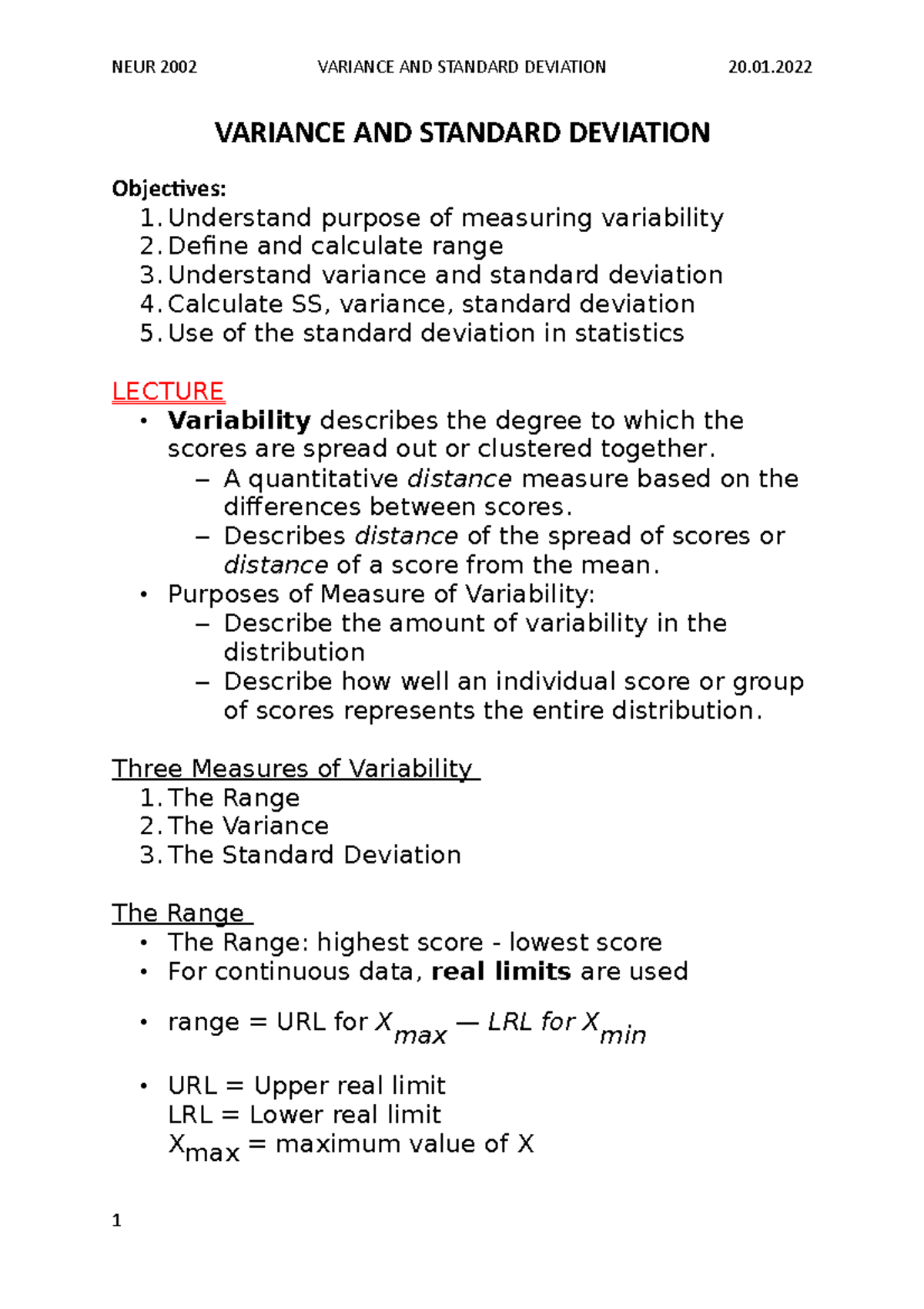 4. Variance AND Standard Deviation (20 - VARIANCE AND STANDARD ...