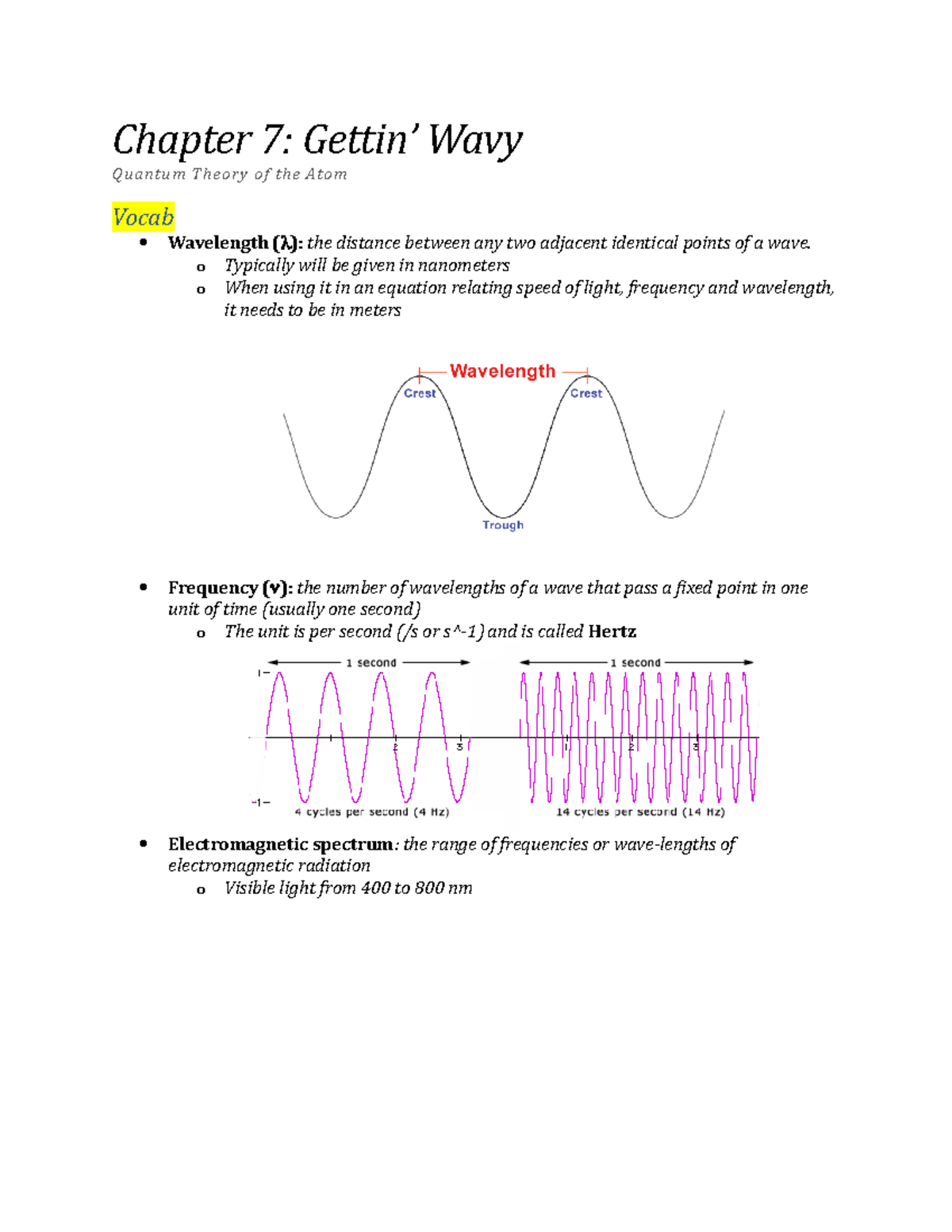 Chapter Seven - Chapter 7: Gettin’ Wavy Quantum Theory of the Atom ...