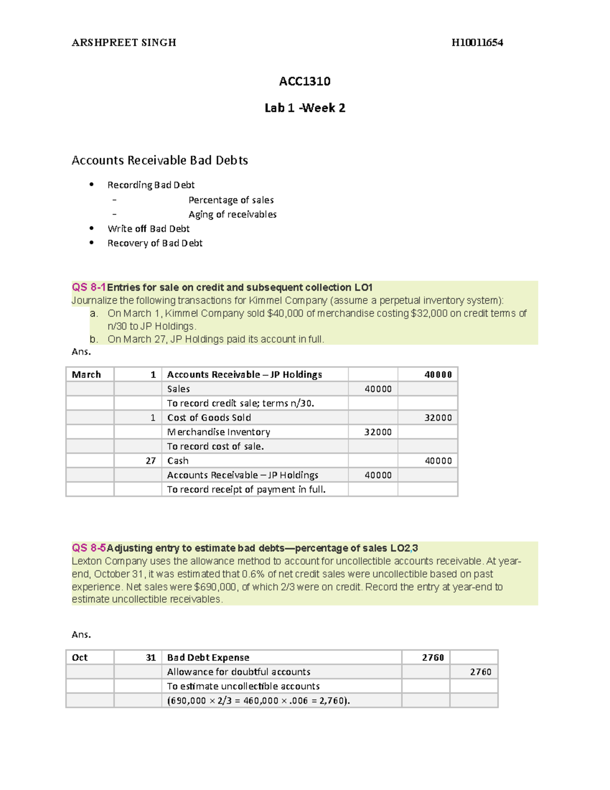 Arshpreet singh lab 1 - excellent - ACC Lab 1 -Week 2 Accounts ...